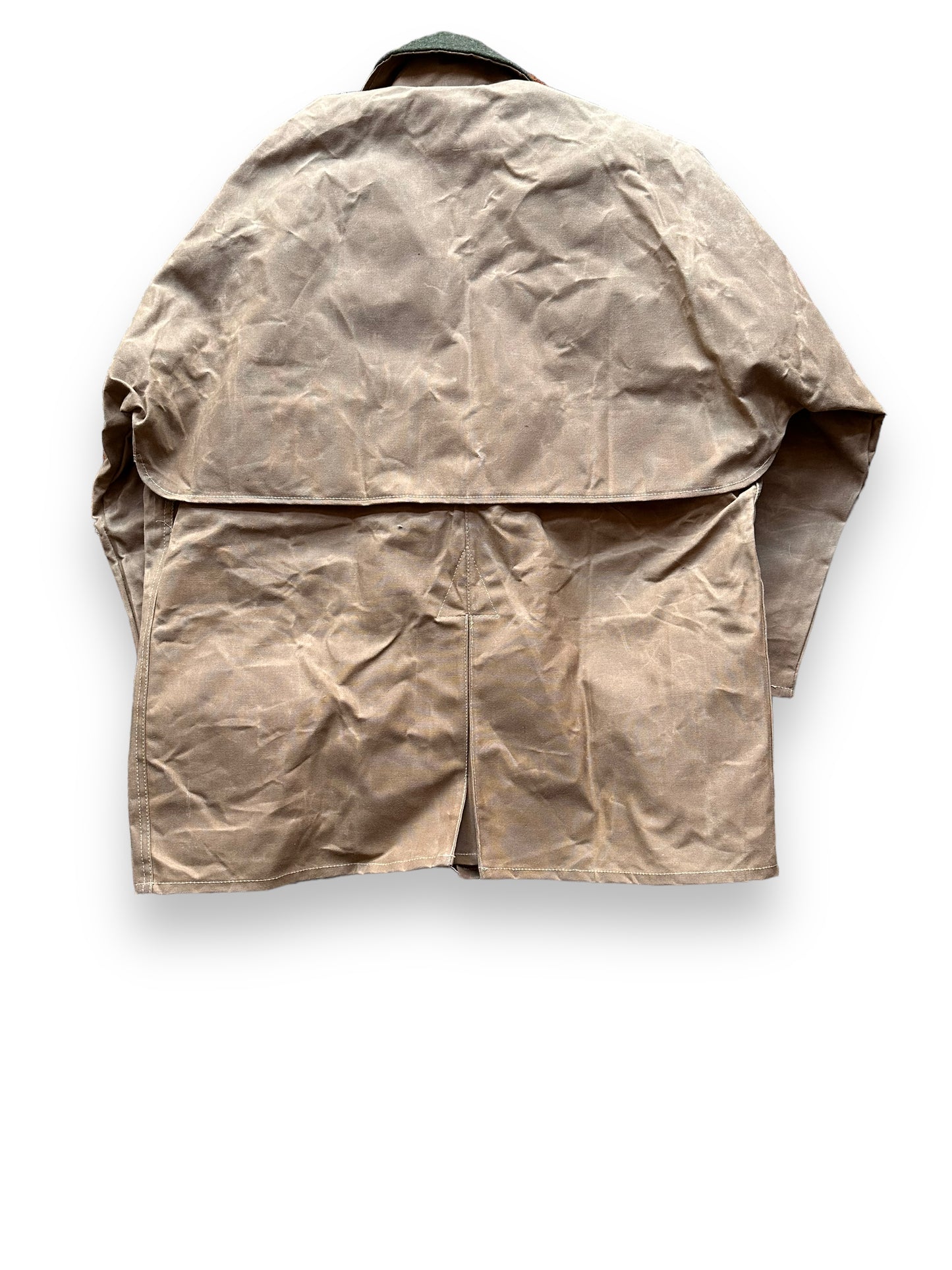Rear View of Vintage NOS Filson Tin Cloth Packer Coat SZ 44 | Barn Owl Vintage Goods Filson | Vintage Filson Workwear Seattle