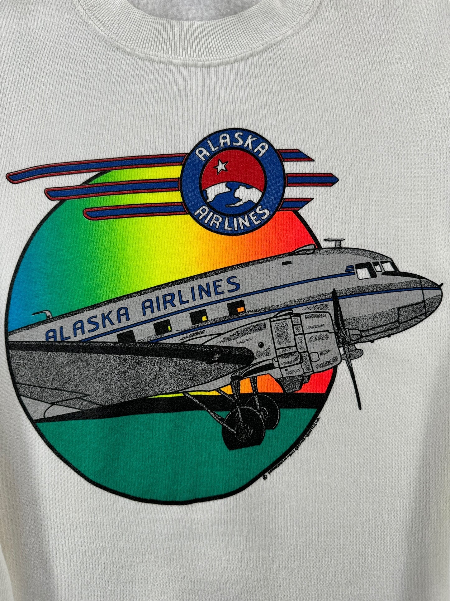 Graphic of Vintage Alaska Airlines Sweatshirt SZ XS