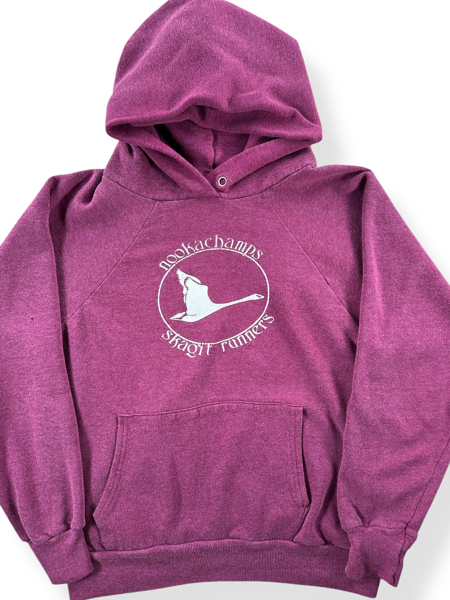 Front Close Up of Vintage Nookchamps Scarlet Runners Hoodie SZ S