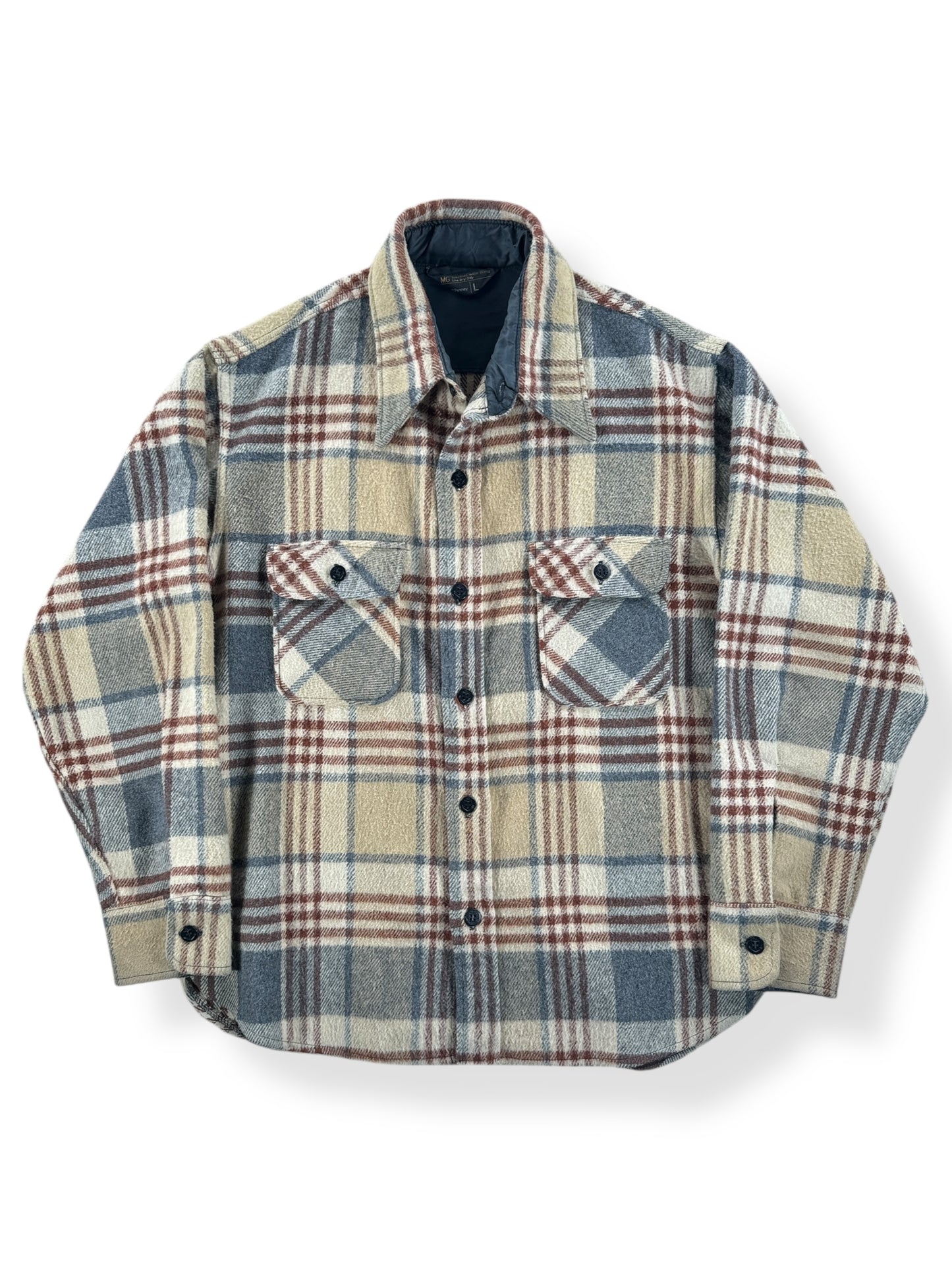 Front of Vintage Penney's CPO Flannel Jac-Shirt SZ L