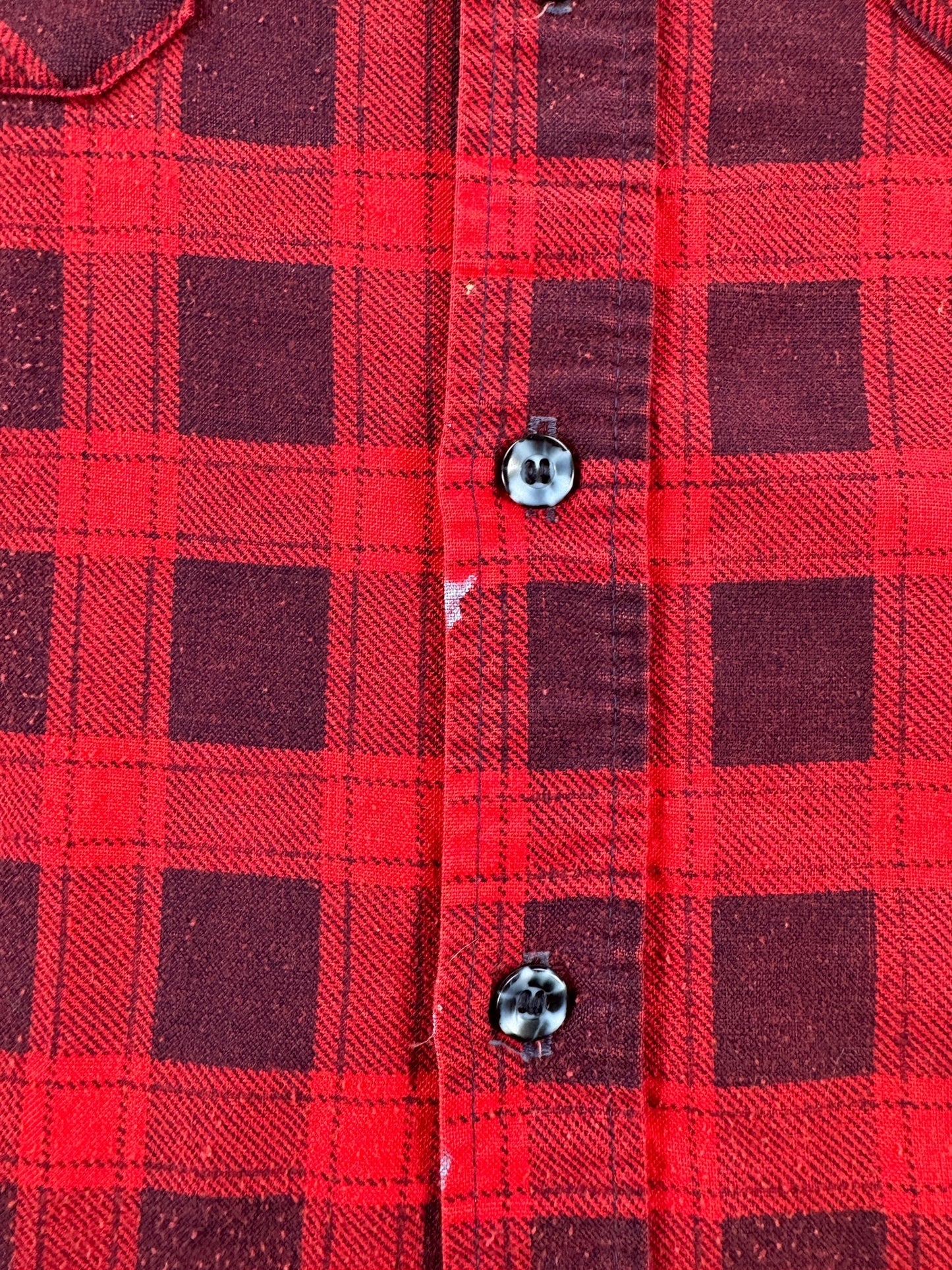 Stains on Vintage Sears Fieldmaster Cotton Flannel SZ XL AS IS