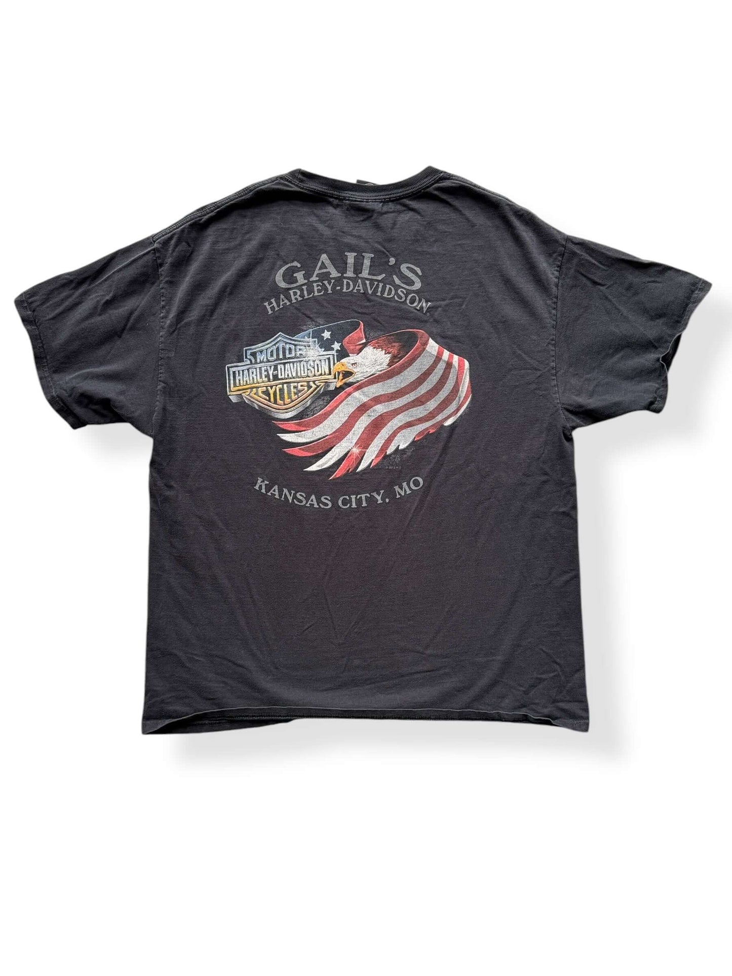 Back of 2015 Gail's Harley Davidson St Louis MO Tee SZ L