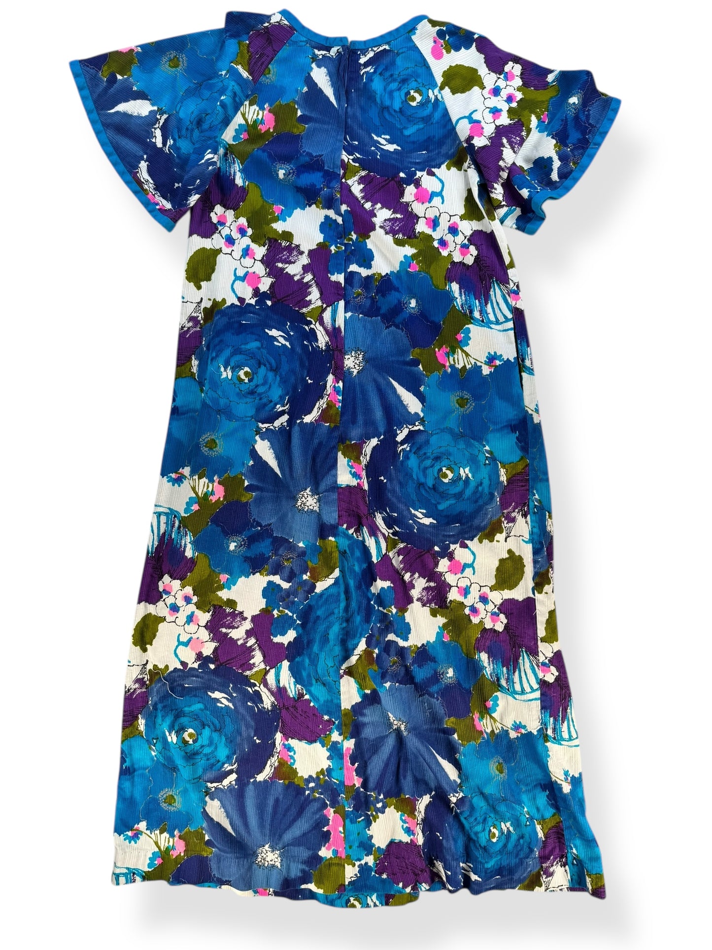 Back 1960s Paradise Hawaii Maxi Dress M-L