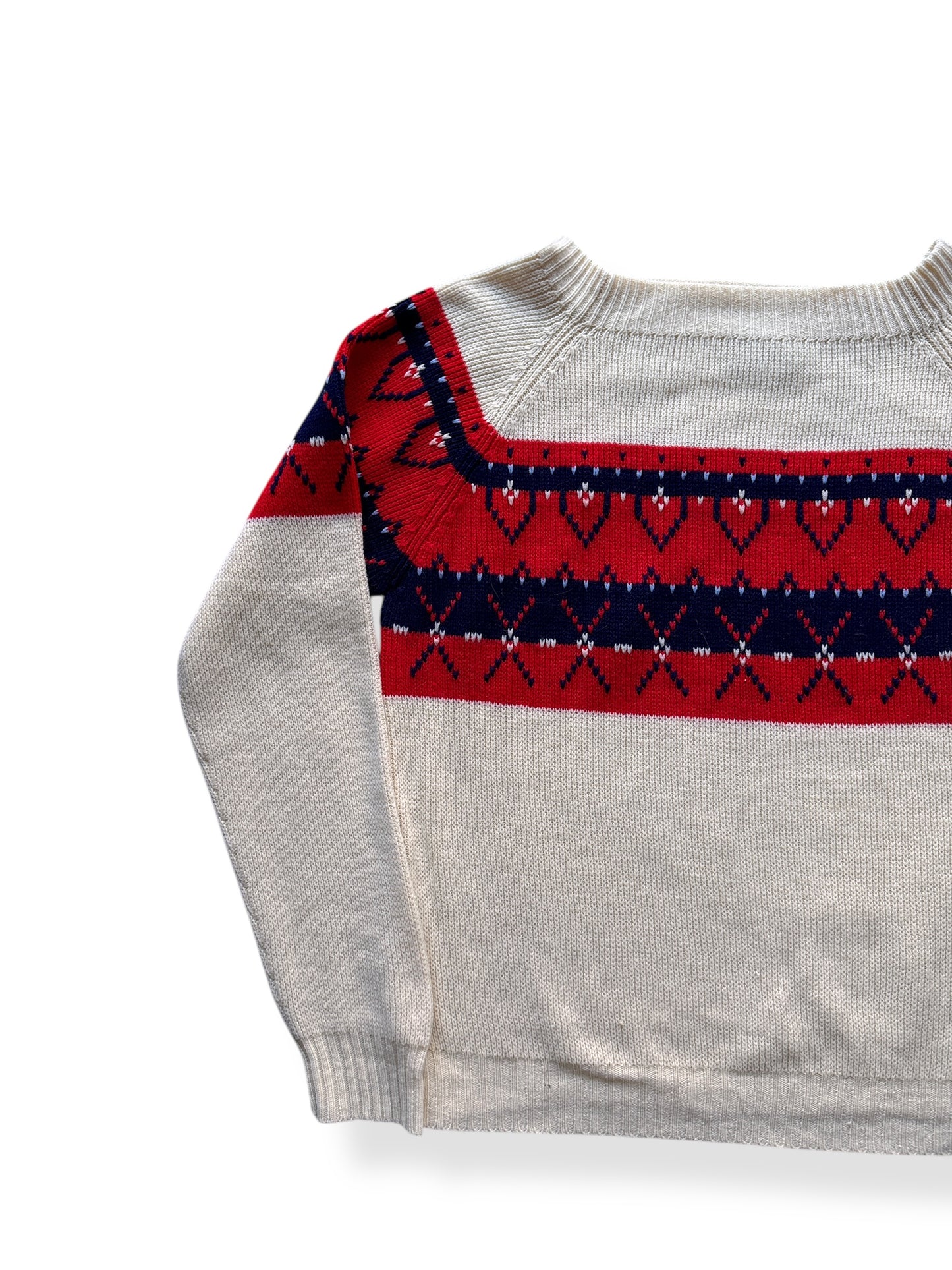 Front Right of Vintage Penney's Acrylic Ski Sweater SZ M