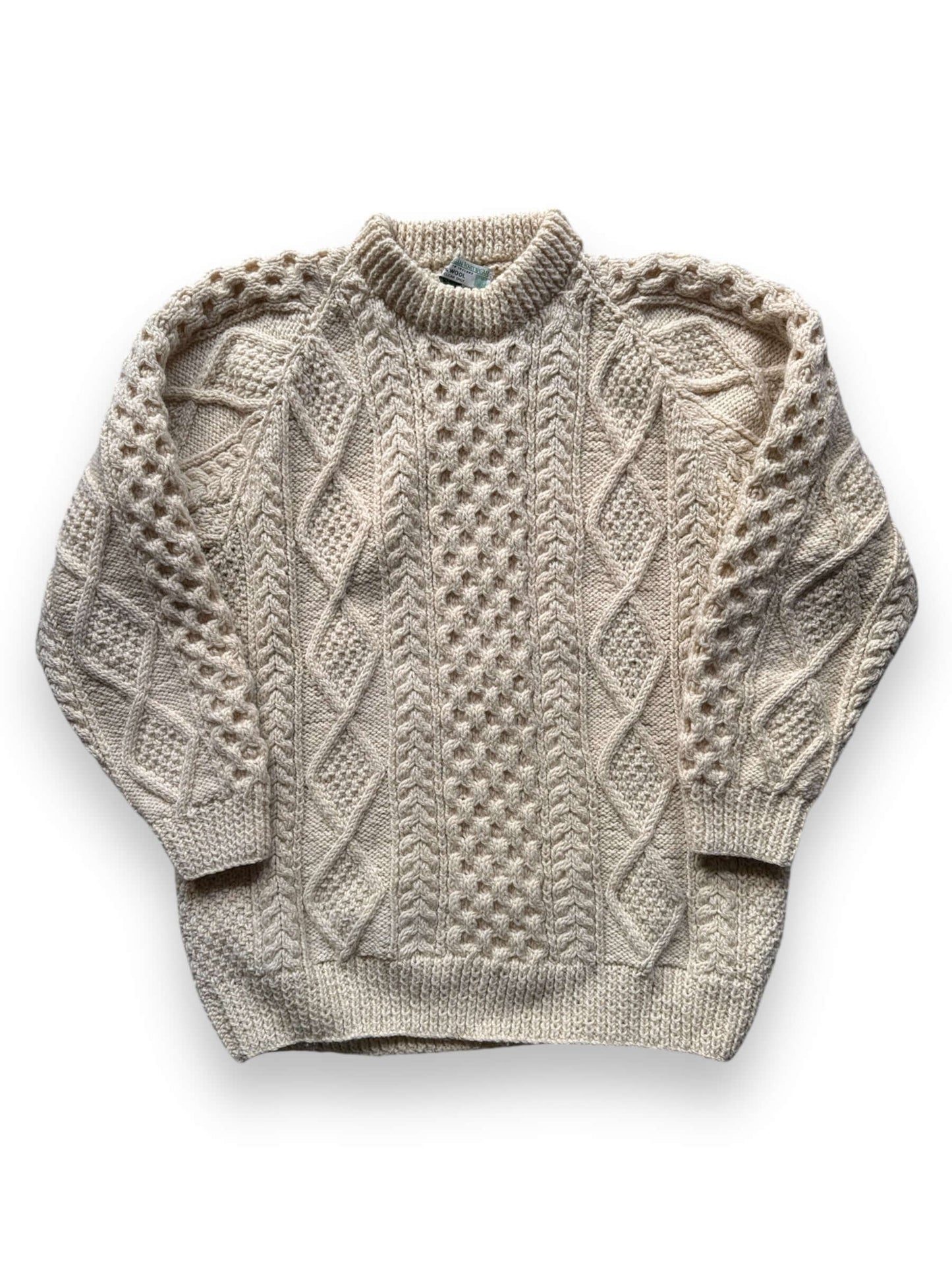 front of Vintage Ronnie Hannigan Irish Wool Sweater SZ XL
