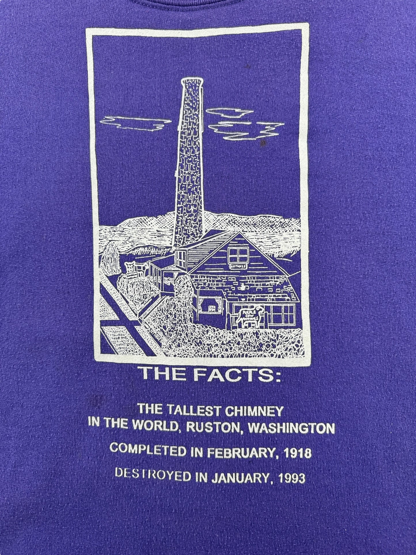 Graphic on Vintage Chimney Crewneck SZ M