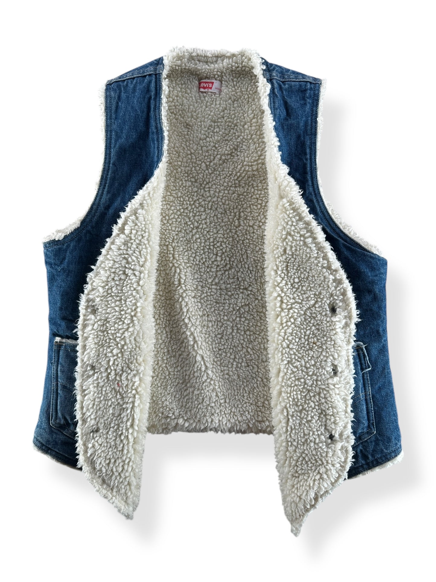 Inside of Vintage Levi's Orange Tab Shearling Vest SZ M