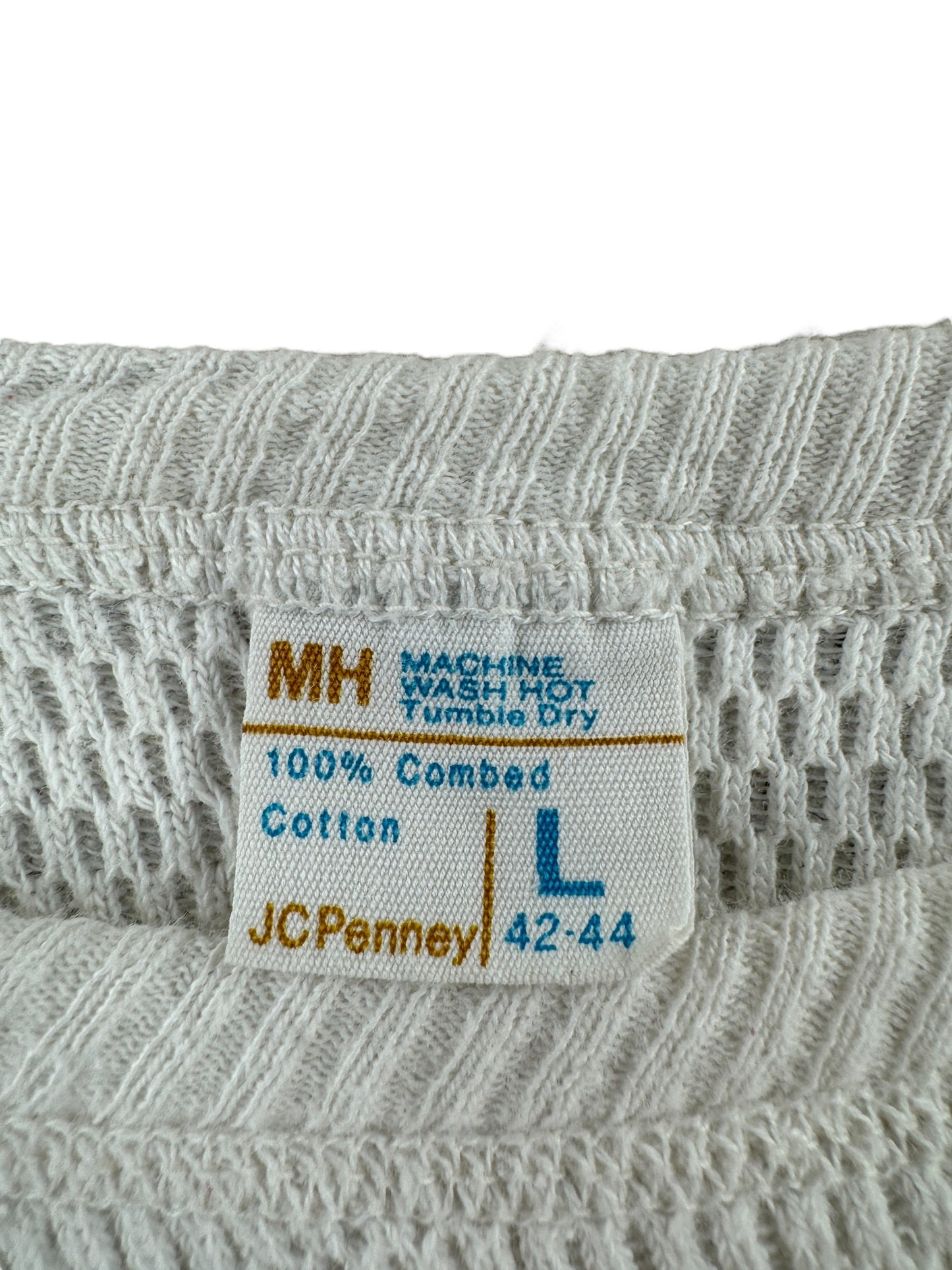 Tag on Vintage 100% Cotton Waffle Thermal SZ S