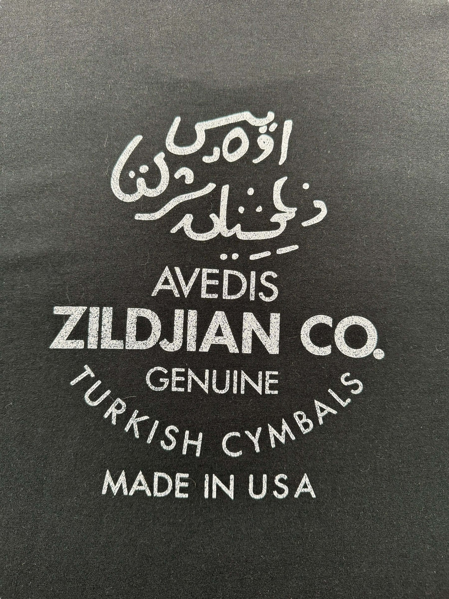 Back Graphic of Vintage Zildjian Cymbals Tee SZ XL