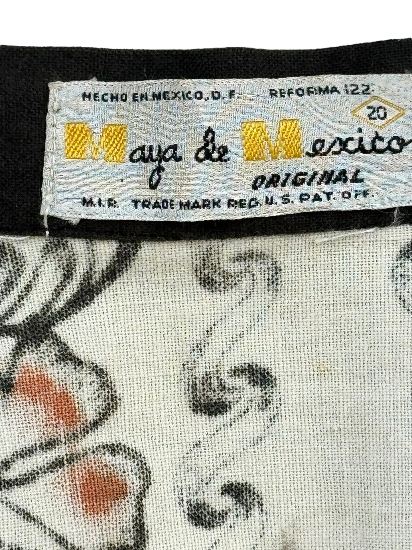 Tag view of 1950s Mexican Novelty Skirt M-L