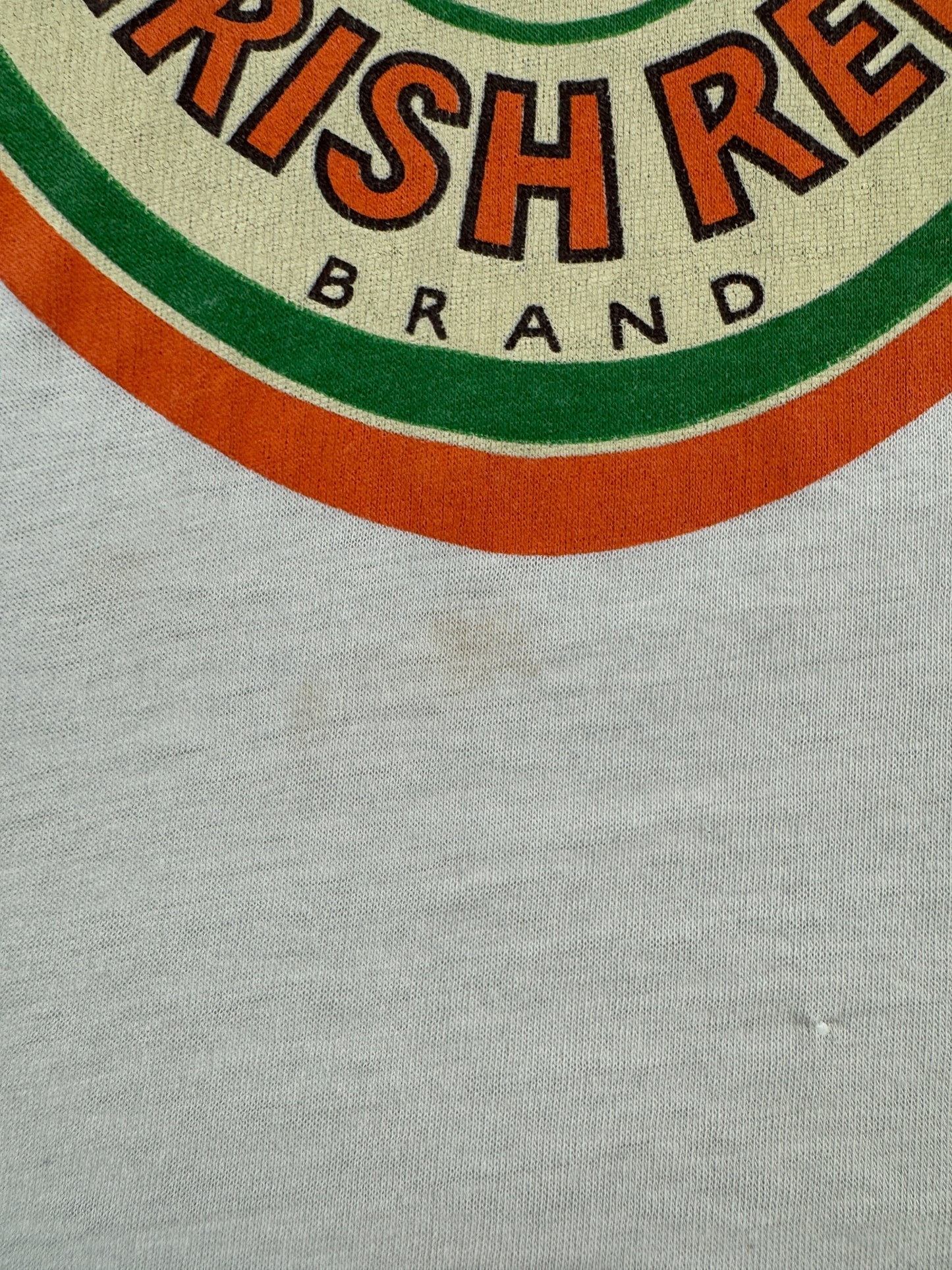 Stain on Vintage George Killian's Beer Ringer Tee SZ L