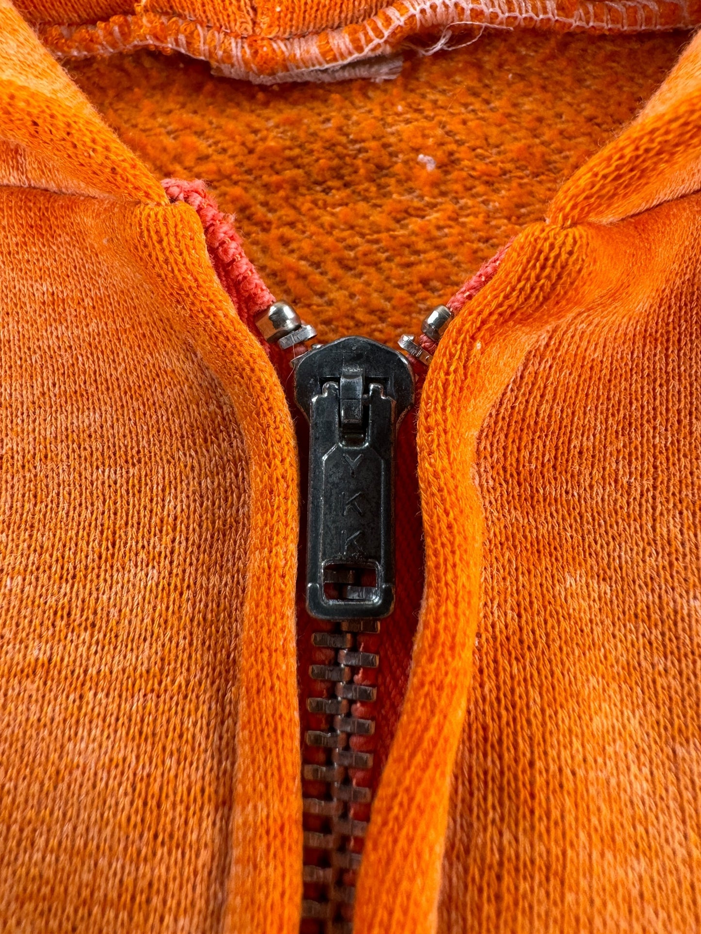 Zipper of Vintage Old Orchard Beach Maine Orange Creamsicle Hoodie SZ S