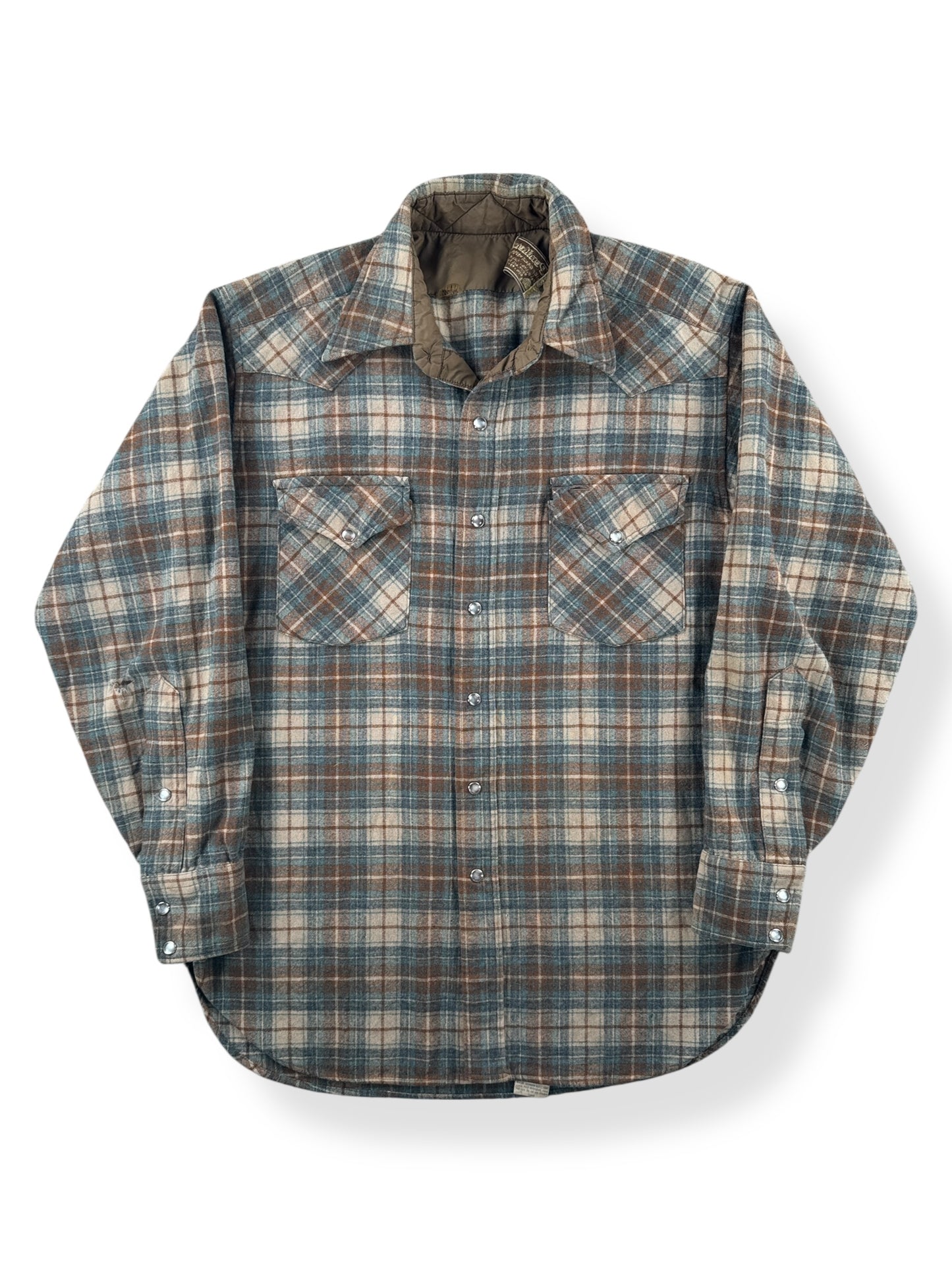 Front of Vintage Pendleton Western Wear Pearl Snap Flannel SZ M