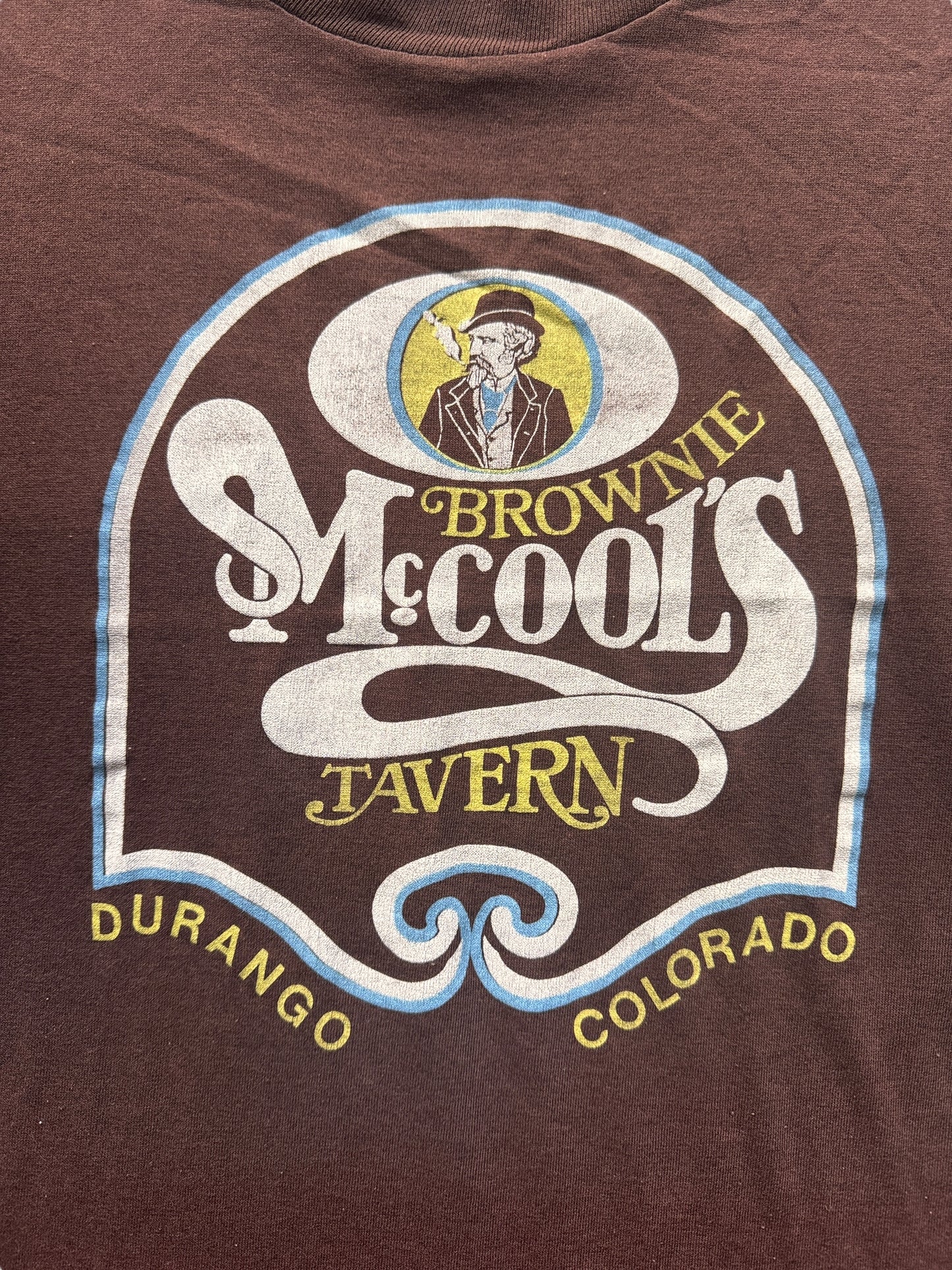Front Graphic of Vintage Brownie McCool's Tavern Tee SZ L