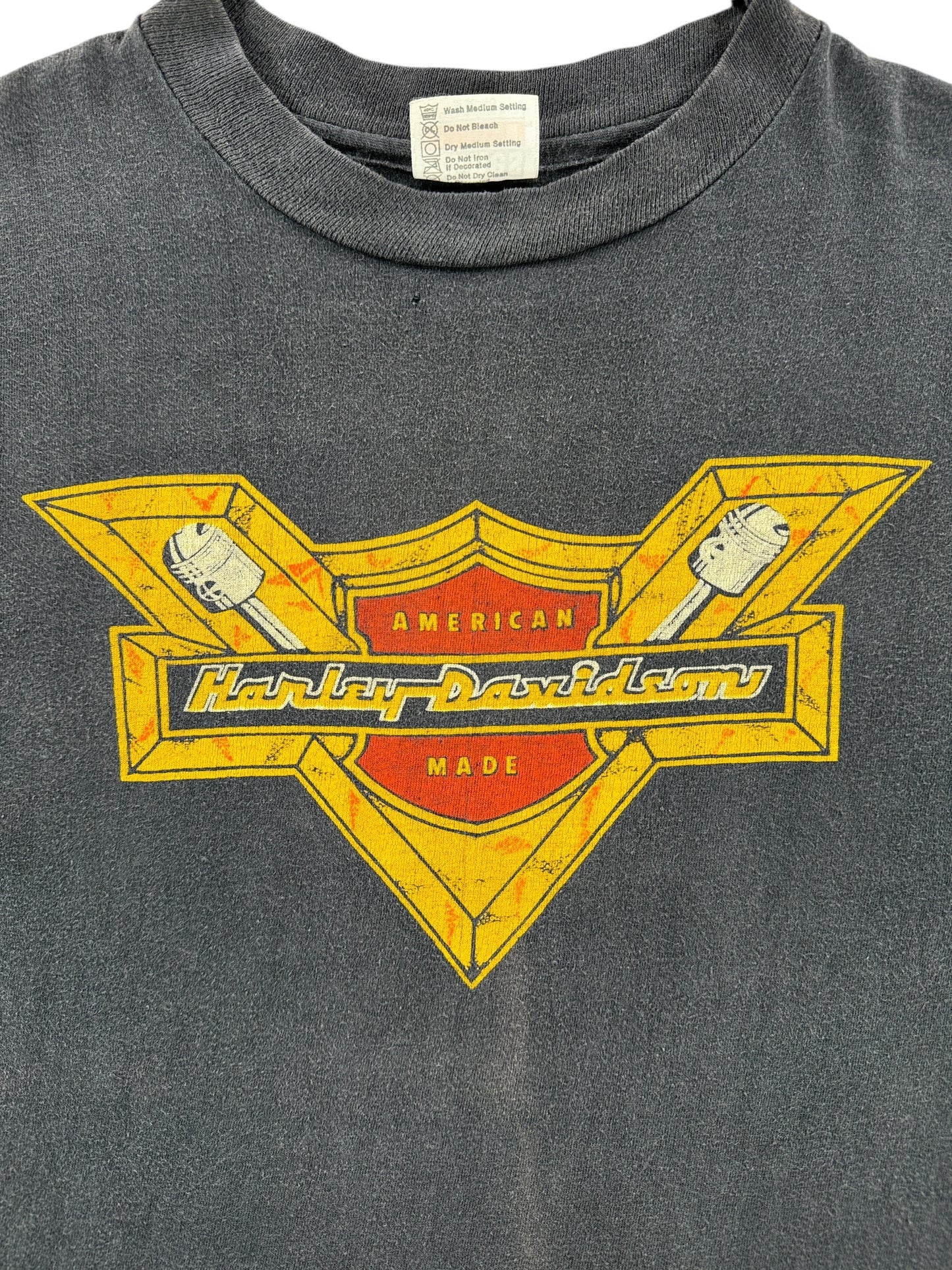 Front Graphic of Vintage 1982 Harley Davidson Seattle Grand Opening Tee SZ M