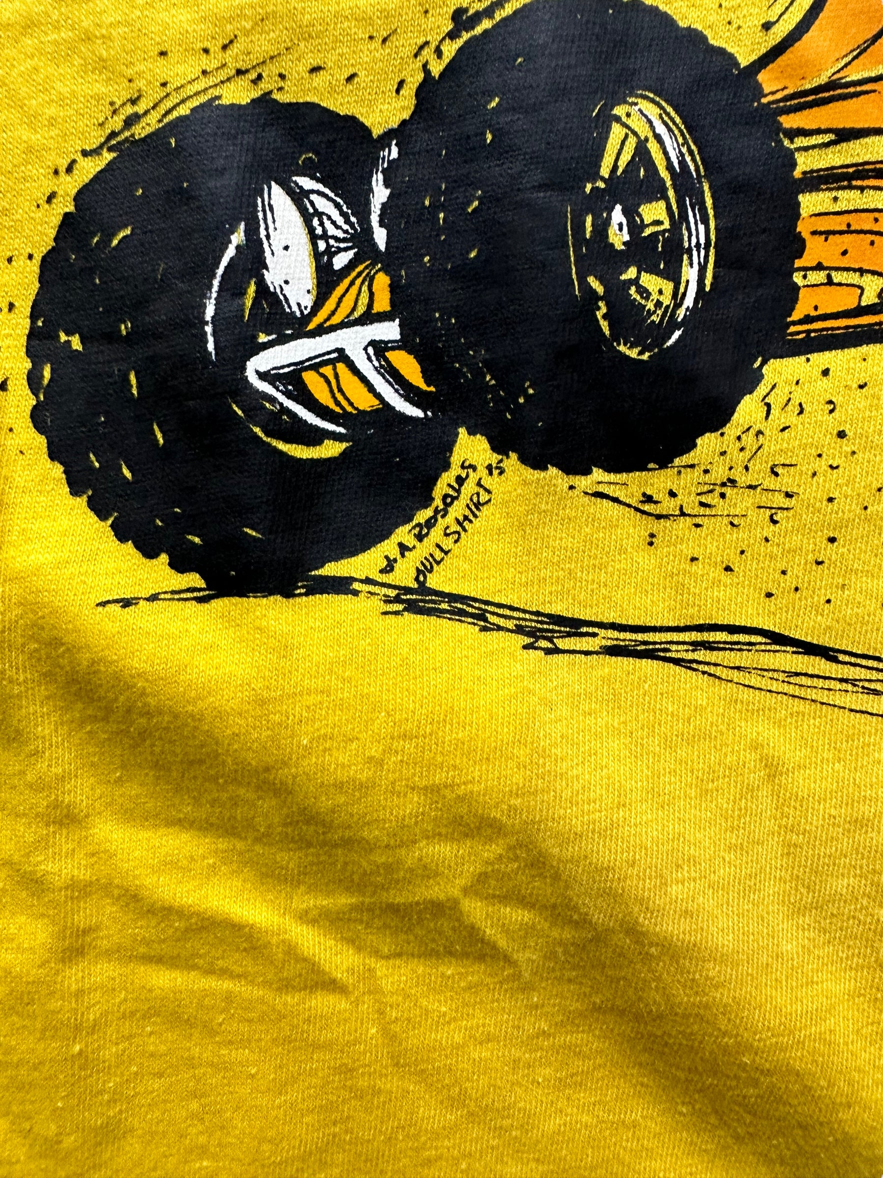 Bullshirt SIgnature on Vintage Dune Buggy Graphic Tee SZ L | Vintage Bull Shirt Graphic T-Shirts Seattle | Barn Owl Vintage Tees Seattle