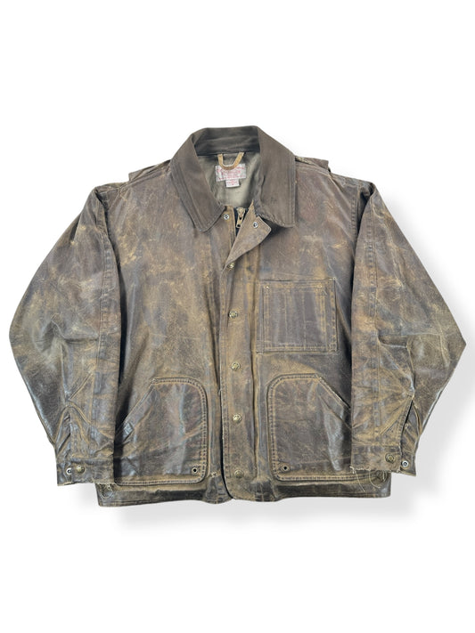 Front of Modern Filson Tin Cloth Field Jacket With Patina AS IS SZ M