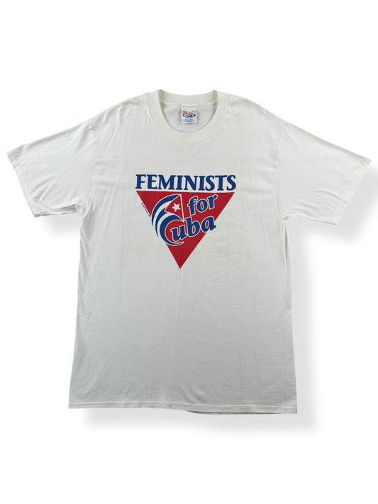 Front of Vintage Feminists for Cuba Tee SZ L