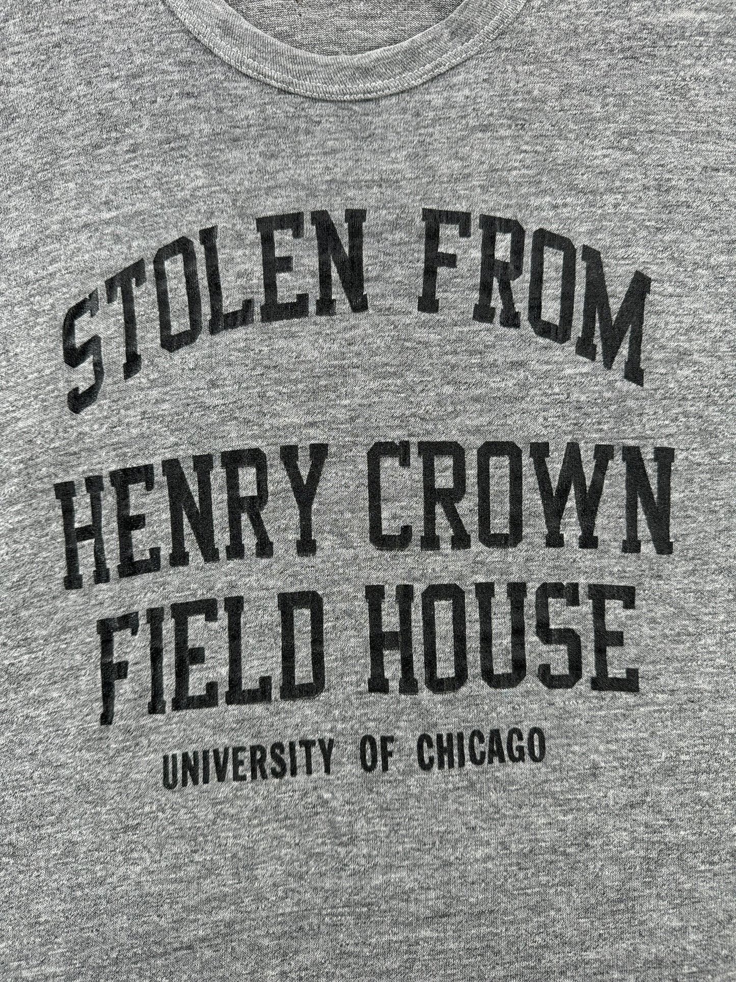 Front Graphic of Vintage Henry Crown Field House Univ of Chicago Tee SZ M AS IS