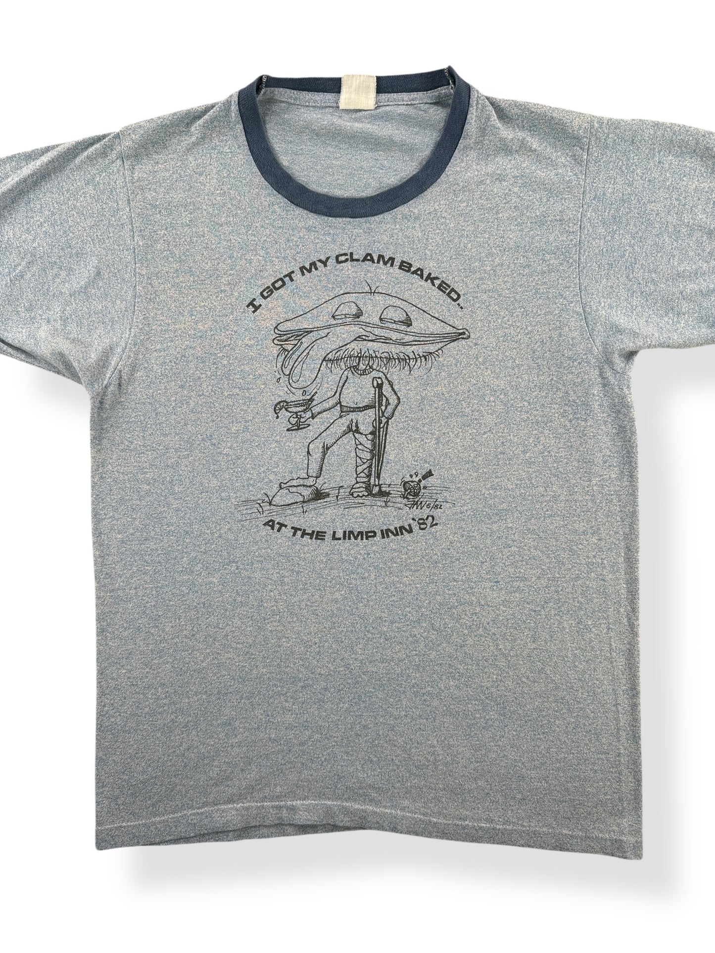 Front Close Up of Vintage Clam Baked Tee SZ M
