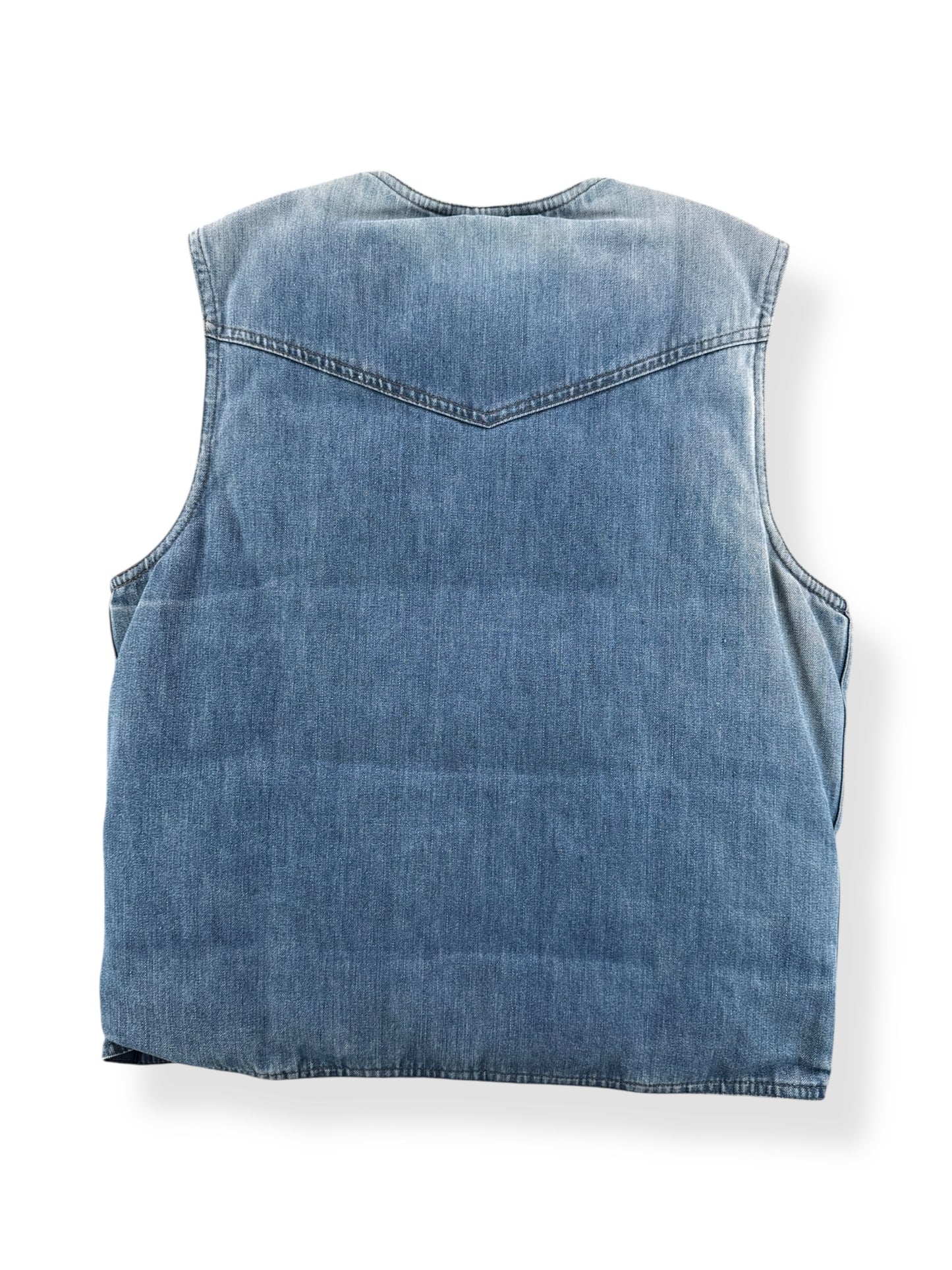 Back of Vintage Insulated Eddie Bauer Denim Vest SZ S