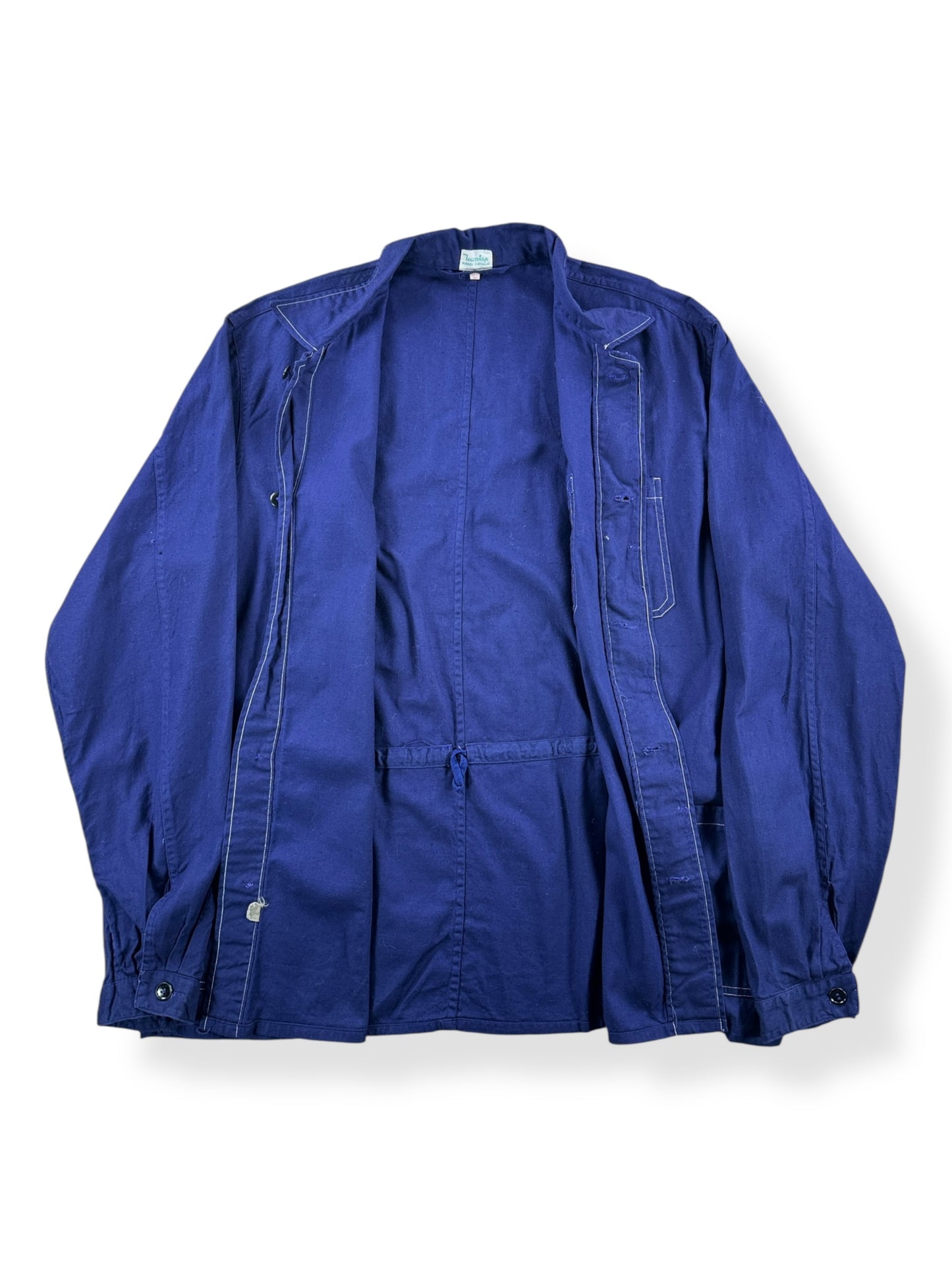 Inside of Vintage Contrast Stitch French Chore Coat SZ L