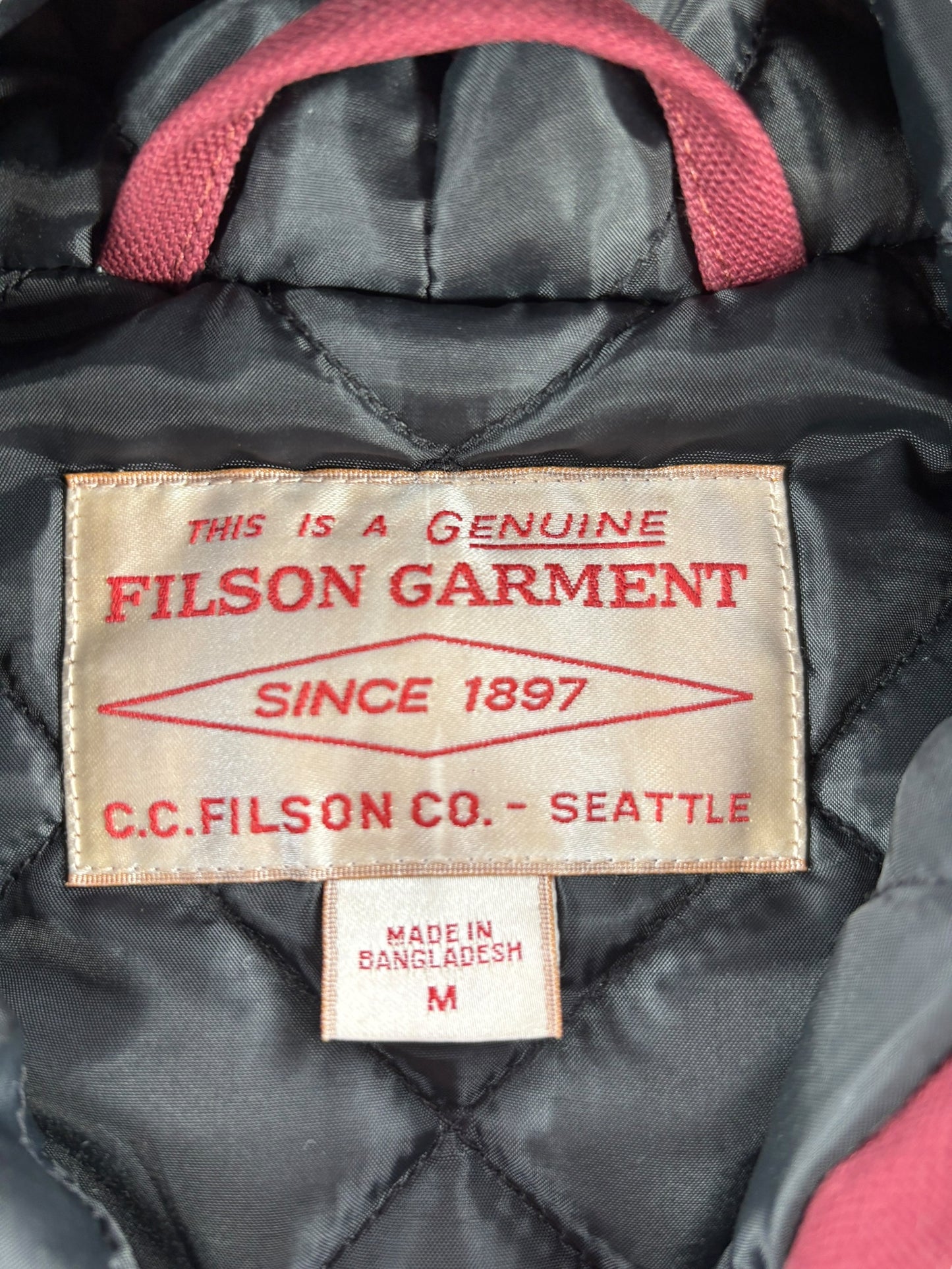 Tag on Modern Filson Insulated Canvas Work Jacket SZ M