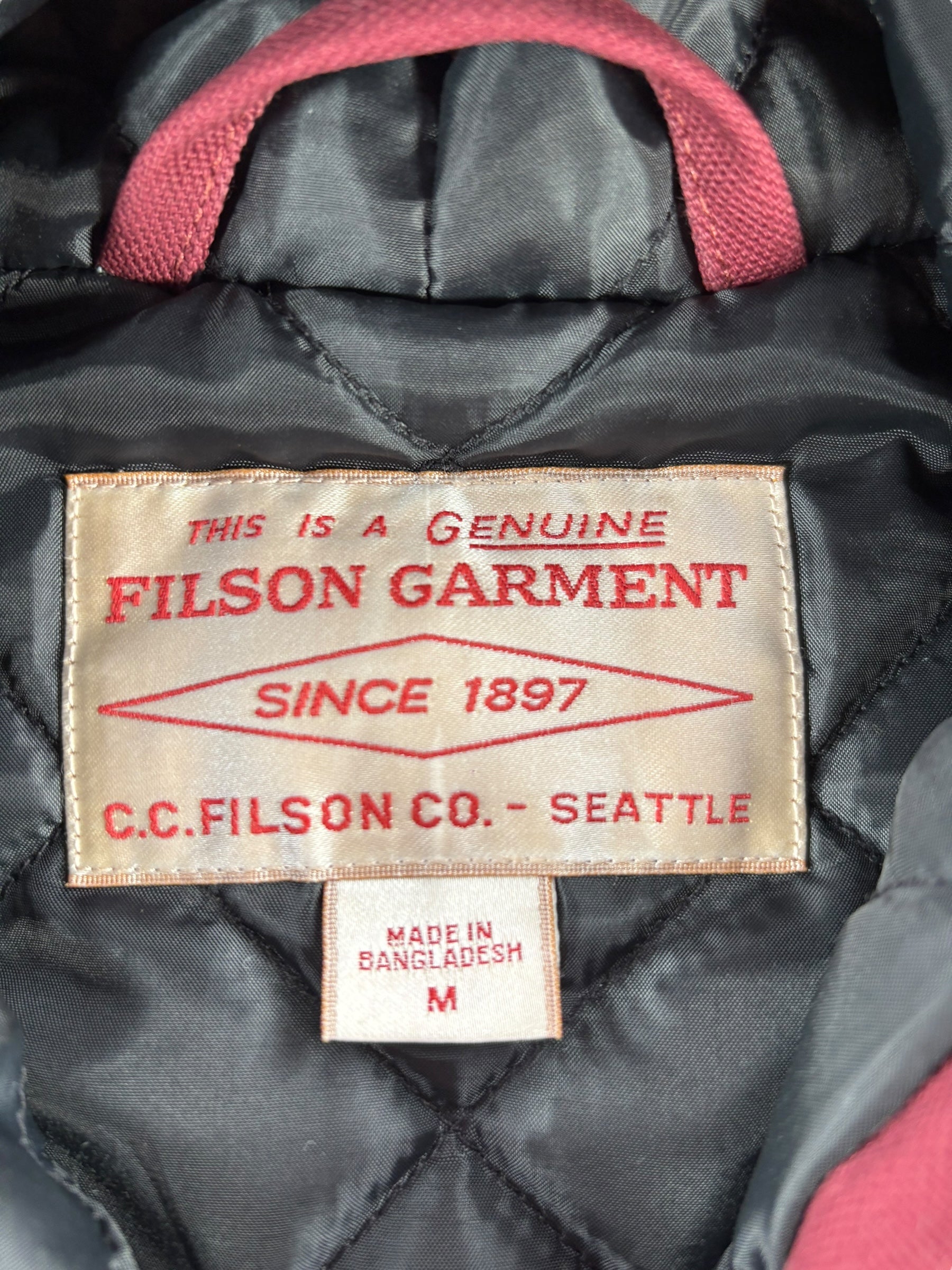 Tag on Modern Filson Insulated Canvas Work Jacket SZ M