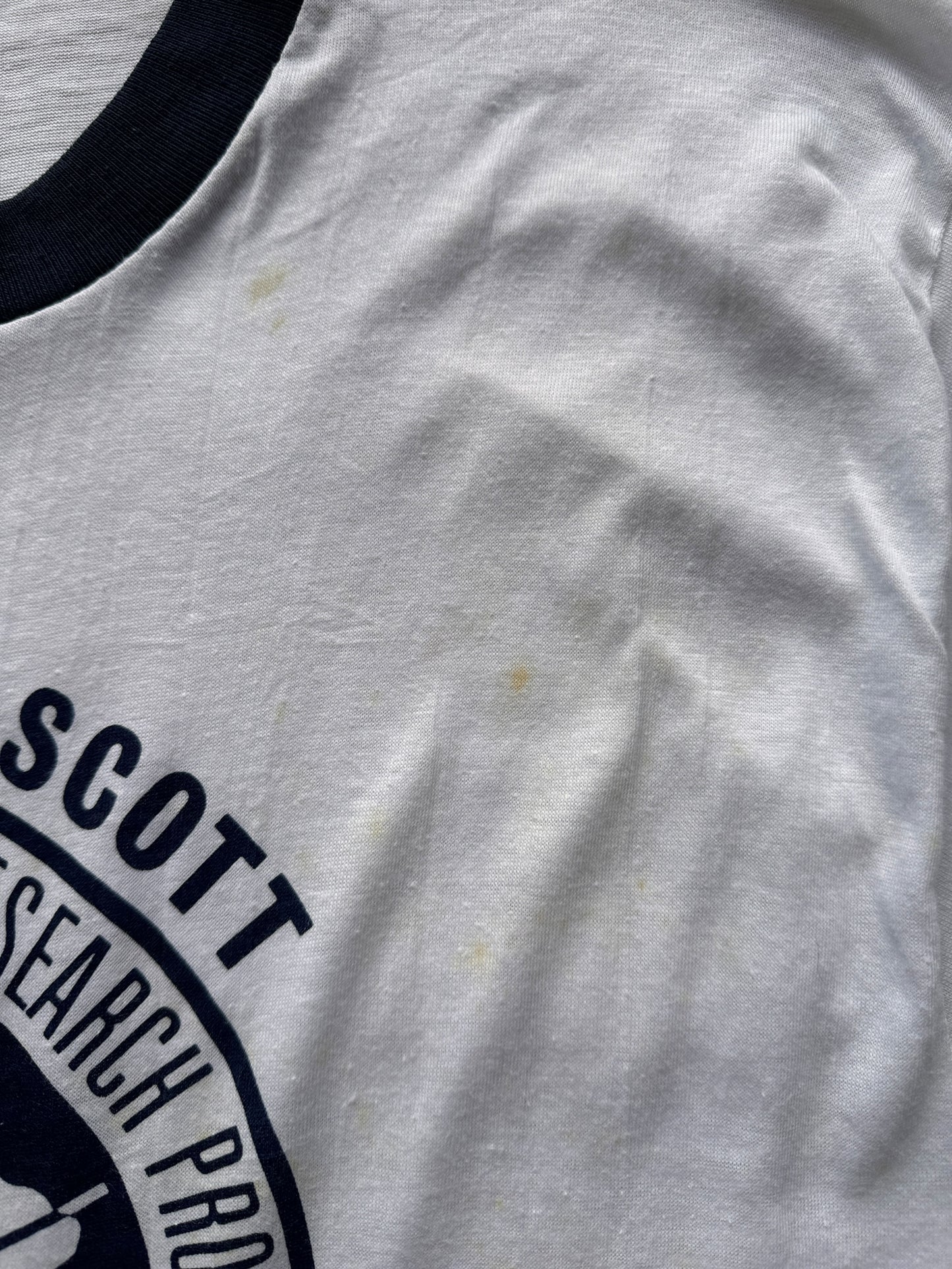Staining on NOS Amundsen-Scott Antarctic Research Ringer Tee SZ S