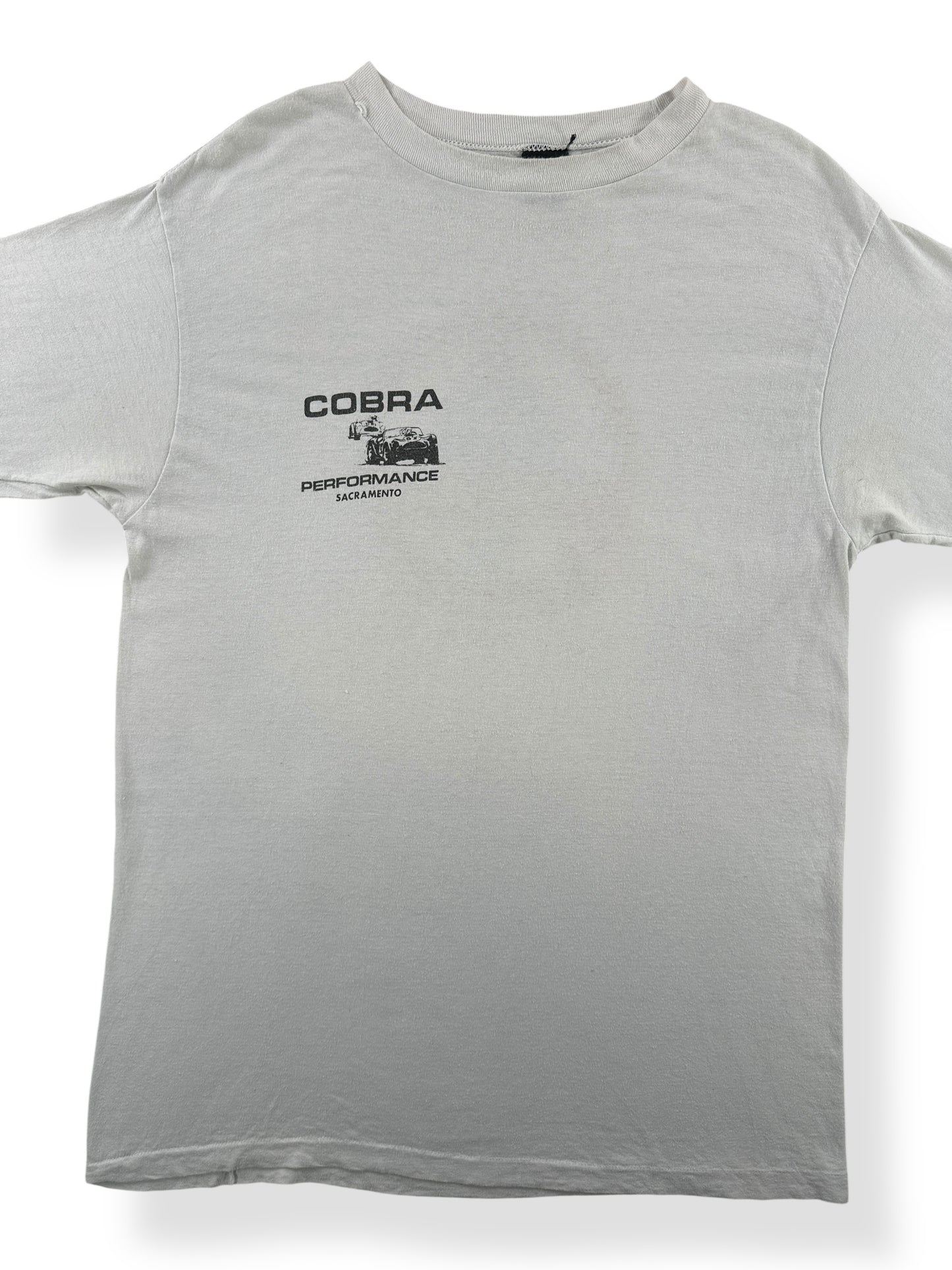 Front Close Up of Vintage Cobra Performance Tee SZ L