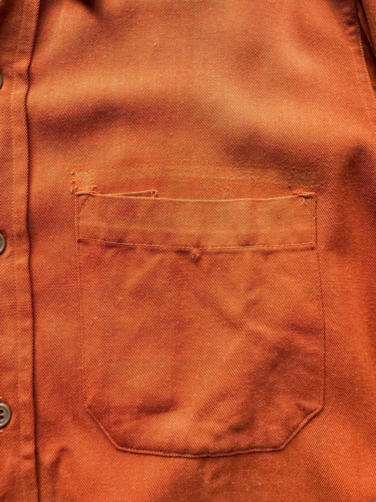 Missing Pocket Flap on Orange Gabardine Shirt AS IS SZ L