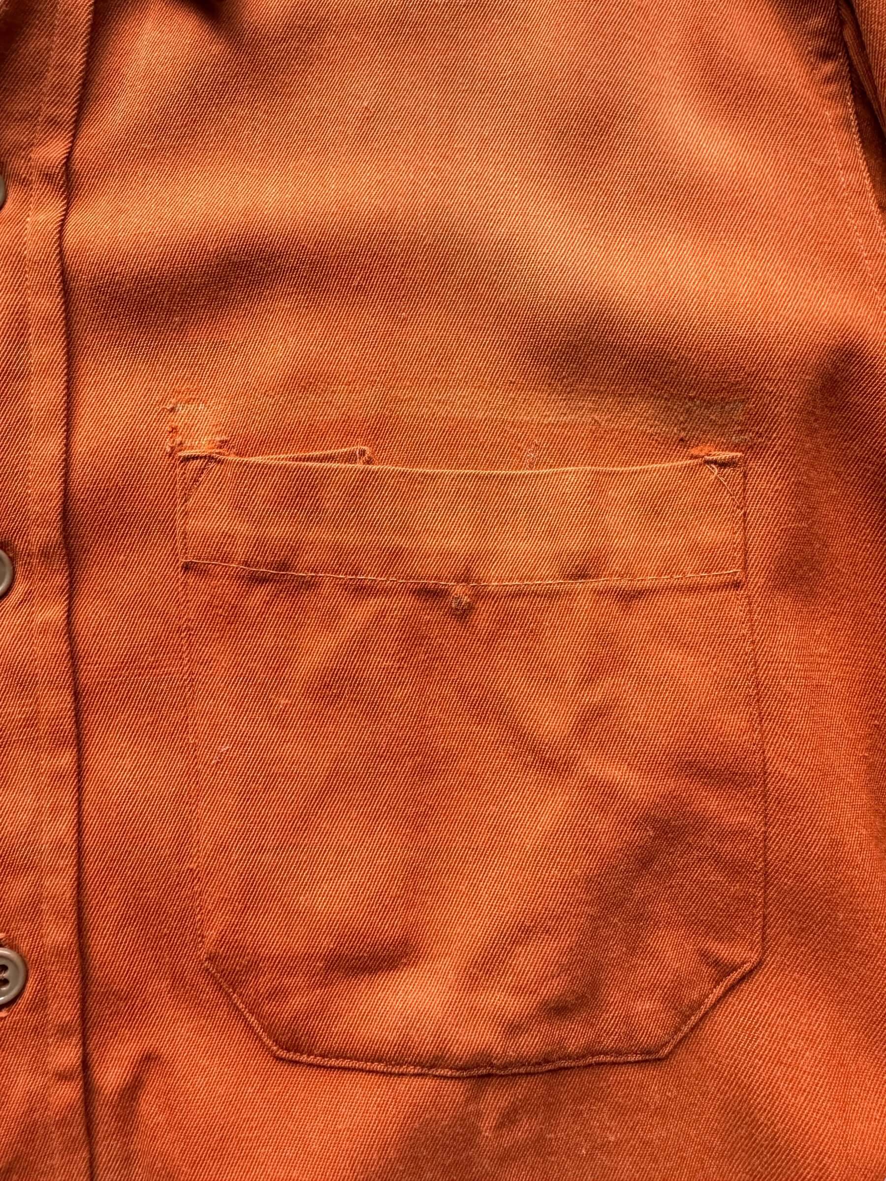 Missing Pocket Flap on Orange Gabardine Shirt AS IS SZ L