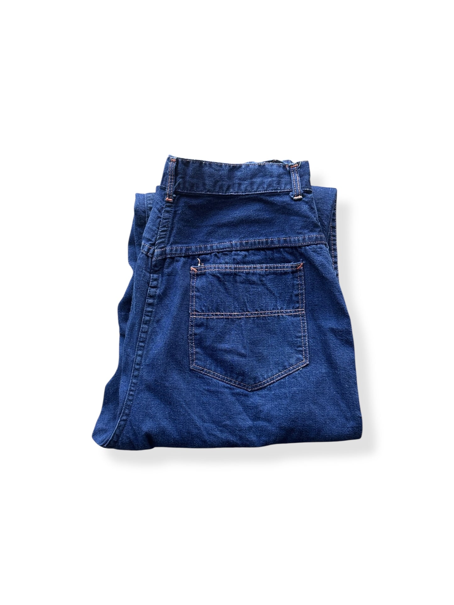 Folded Vintage Ladies Strong Reliable Side Zip Jeans W30