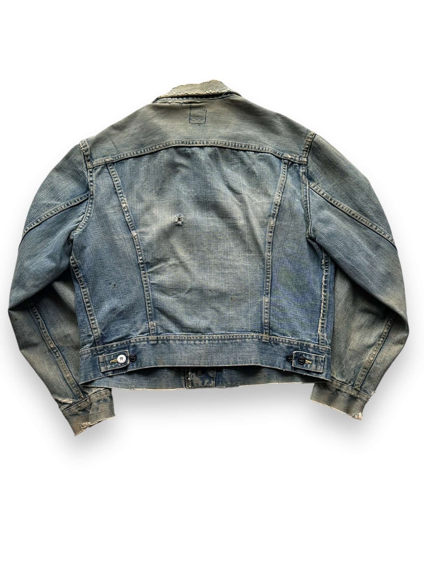 back of Vintage Perfectly Washed Lee 101-J Jacket SZ 44