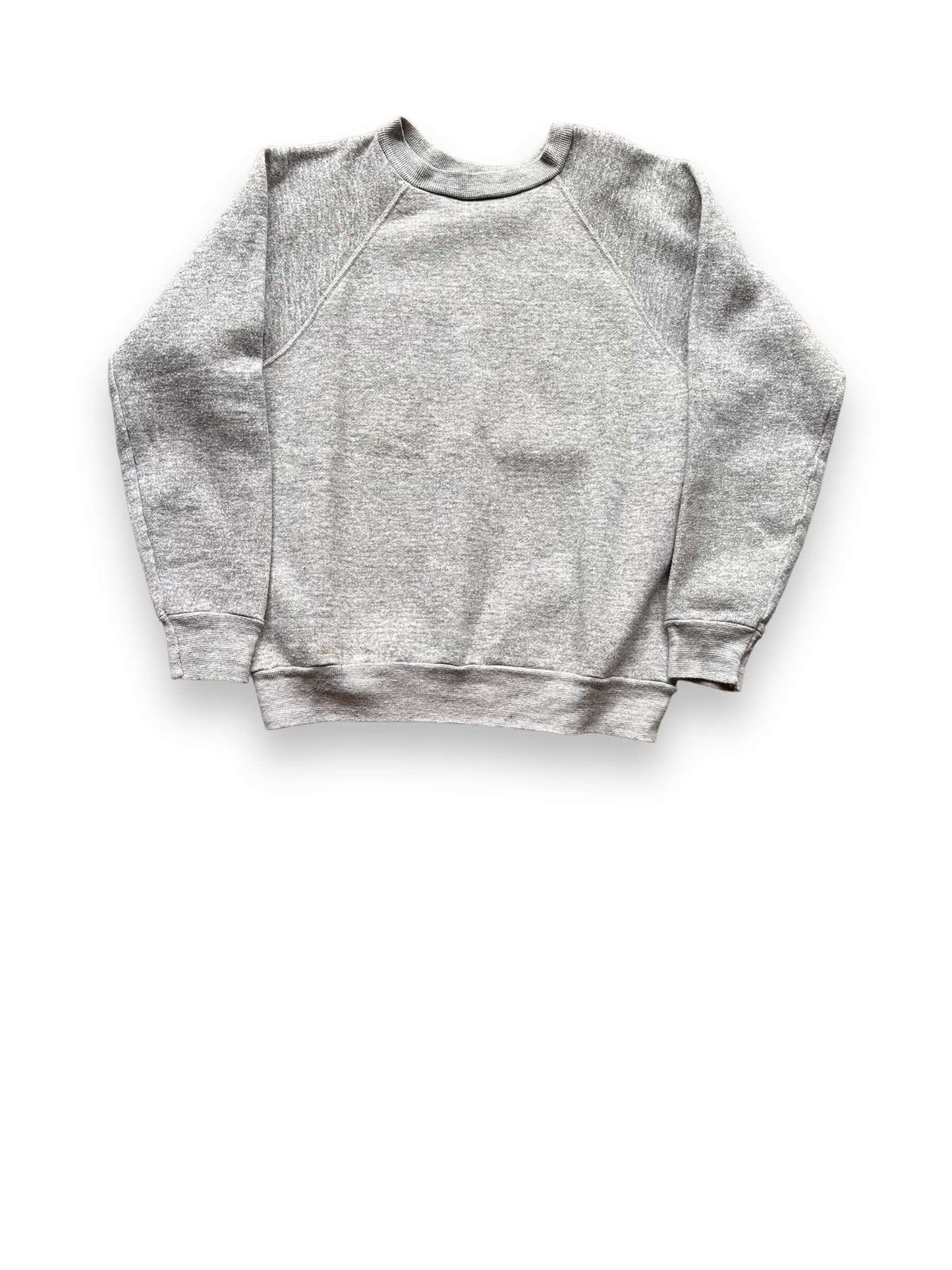 Front View of Vintage Heather Grey Creslan Crewneck SZ M | Vintage Sweatshirt Seattle