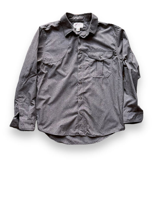 Front View of Filson Mulch Colored Right Handed Shooting Shirt SZ M |  Barn Owl Vintage Goods | Vintage Filson Workwear Seattle