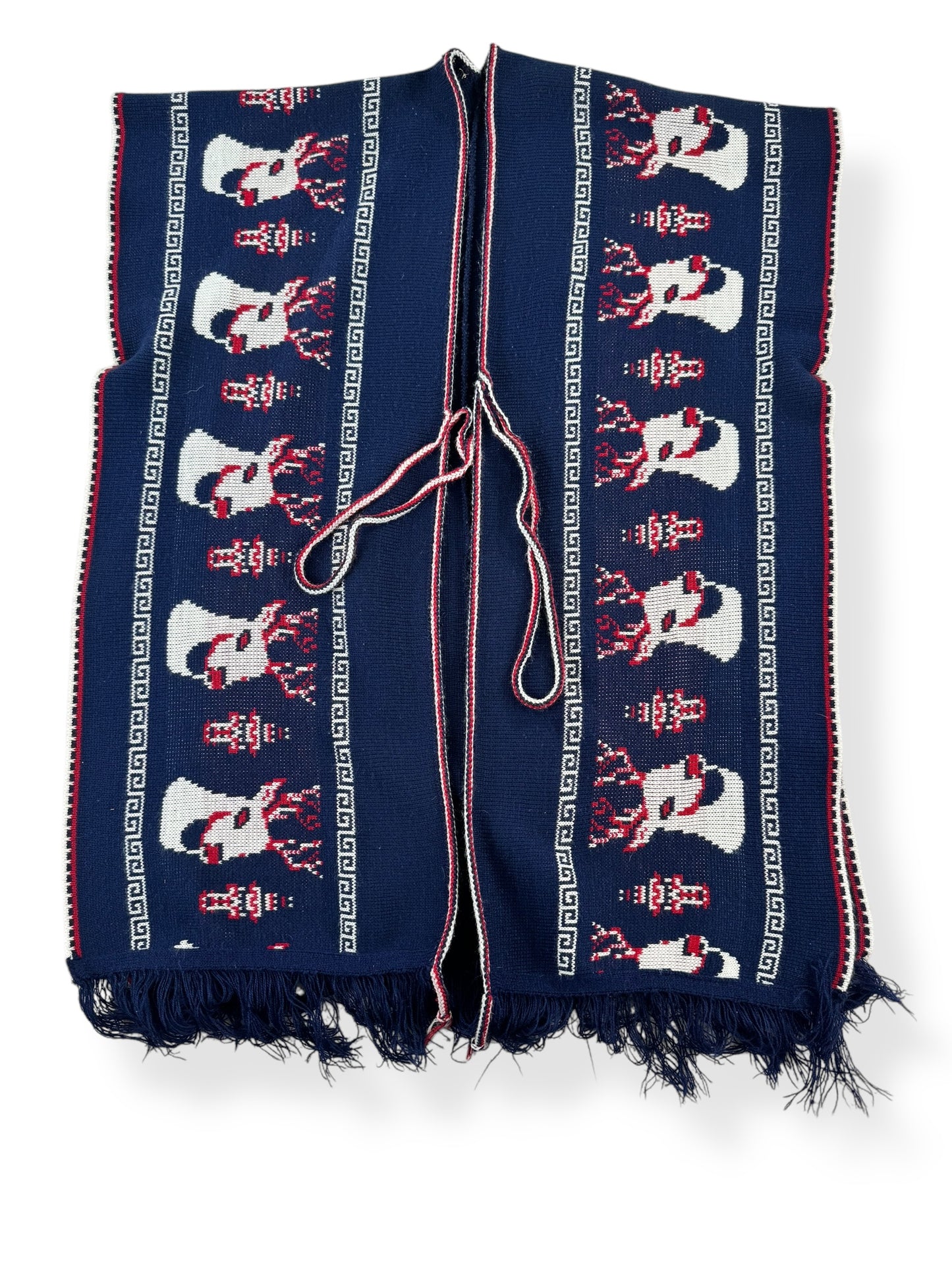 Front of 1970s Acrylic Deer Poncho L