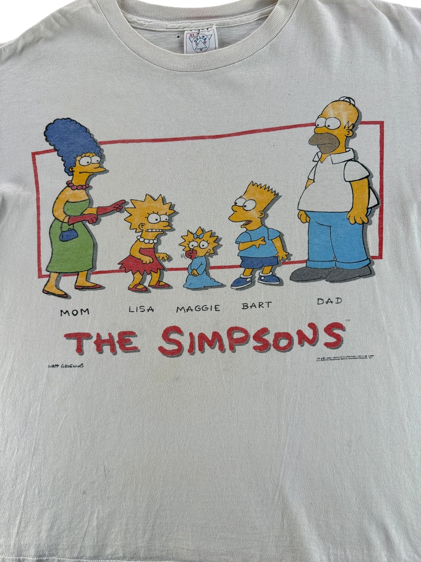 Front Graphic of Vintage Simpsons Promo Tee SZ XL