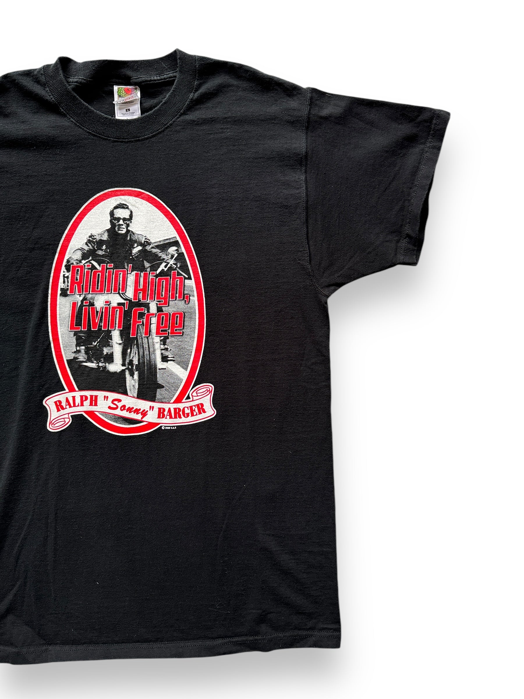 front left of Sonny Barger Ridin High Livin Free Tee SZ L