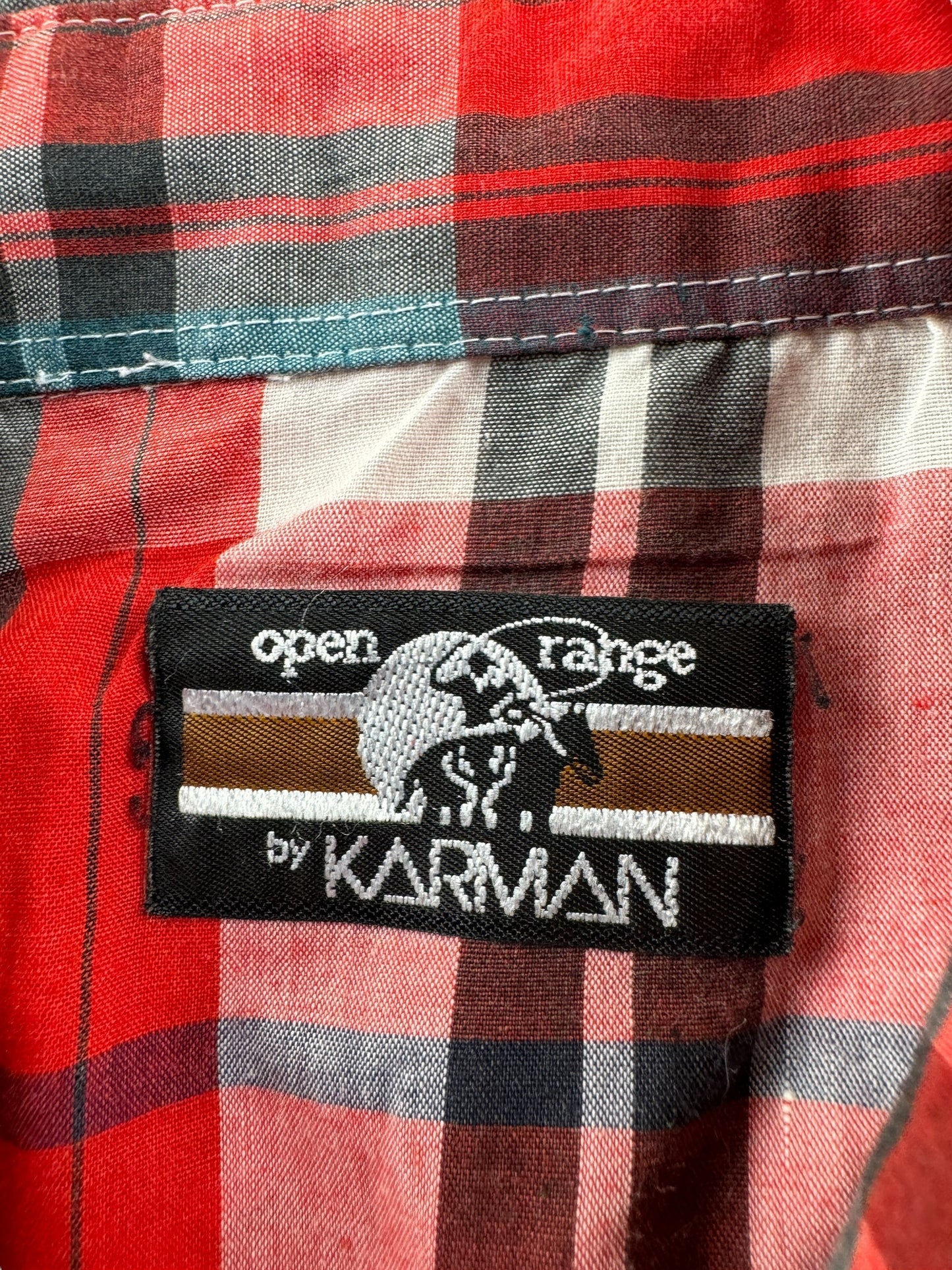 Front Graphic of Vintage Karman Pearlsnap SZ L