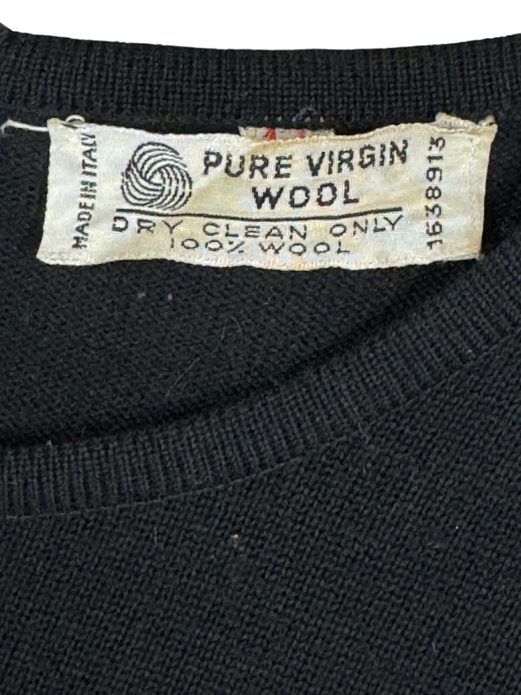 Tag of 70s Goldworm Wool Stripe Dress M-L