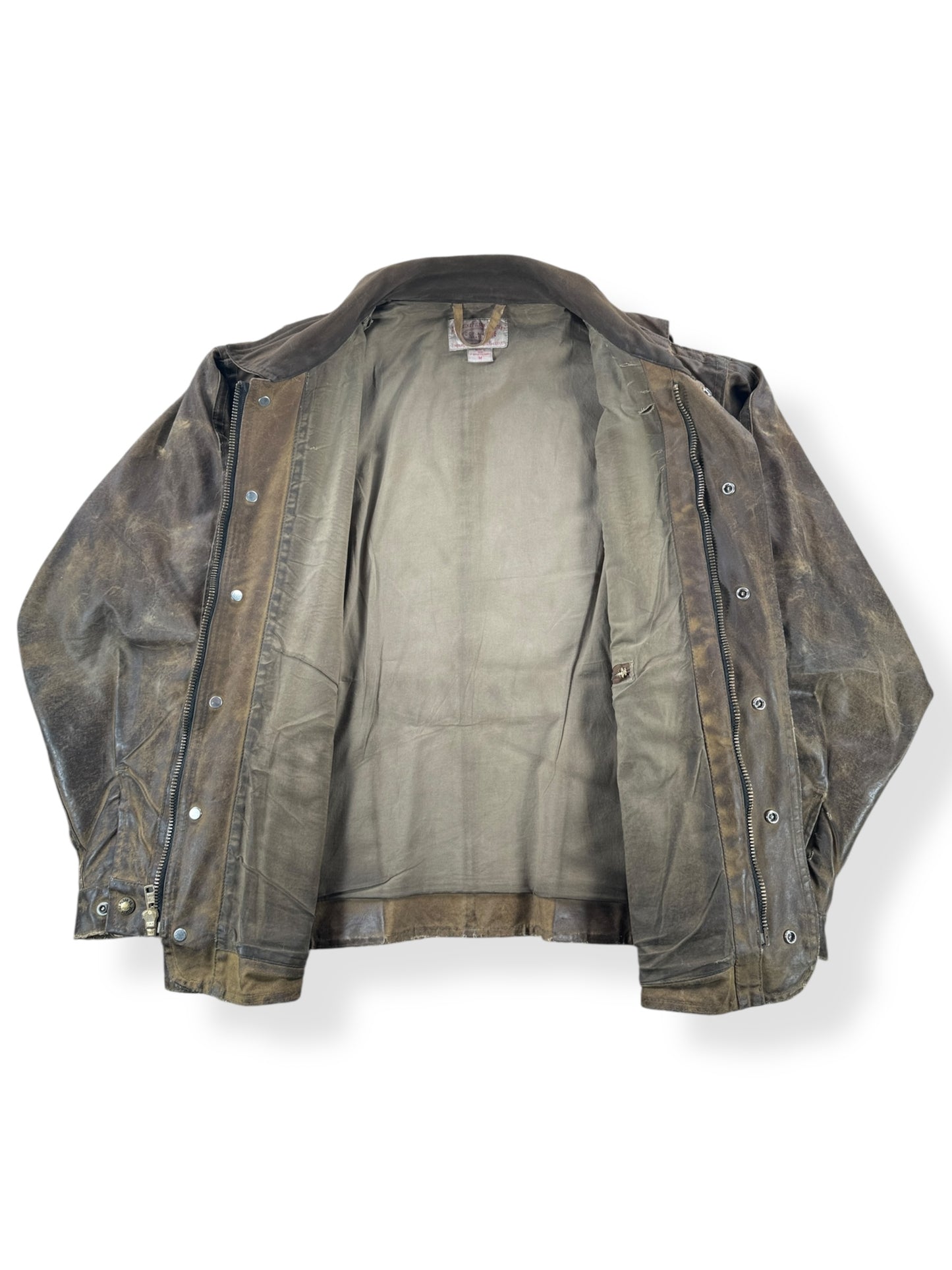 Inside of Modern Filson Tin Cloth Field Jacket With Patina AS IS SZ M