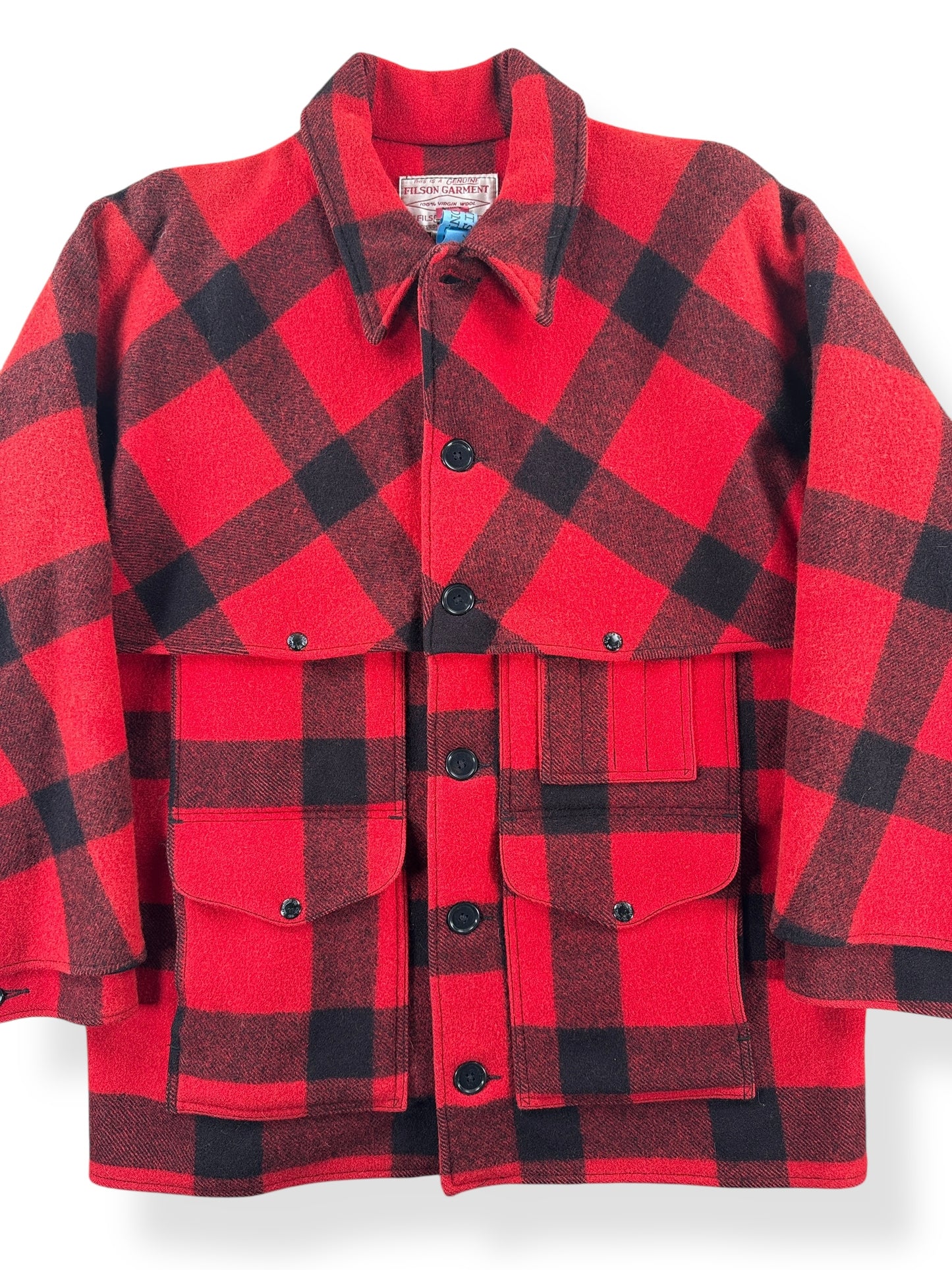 Front Close Up of Vintage Filson Double Mackinaw Cruiser SZ 48