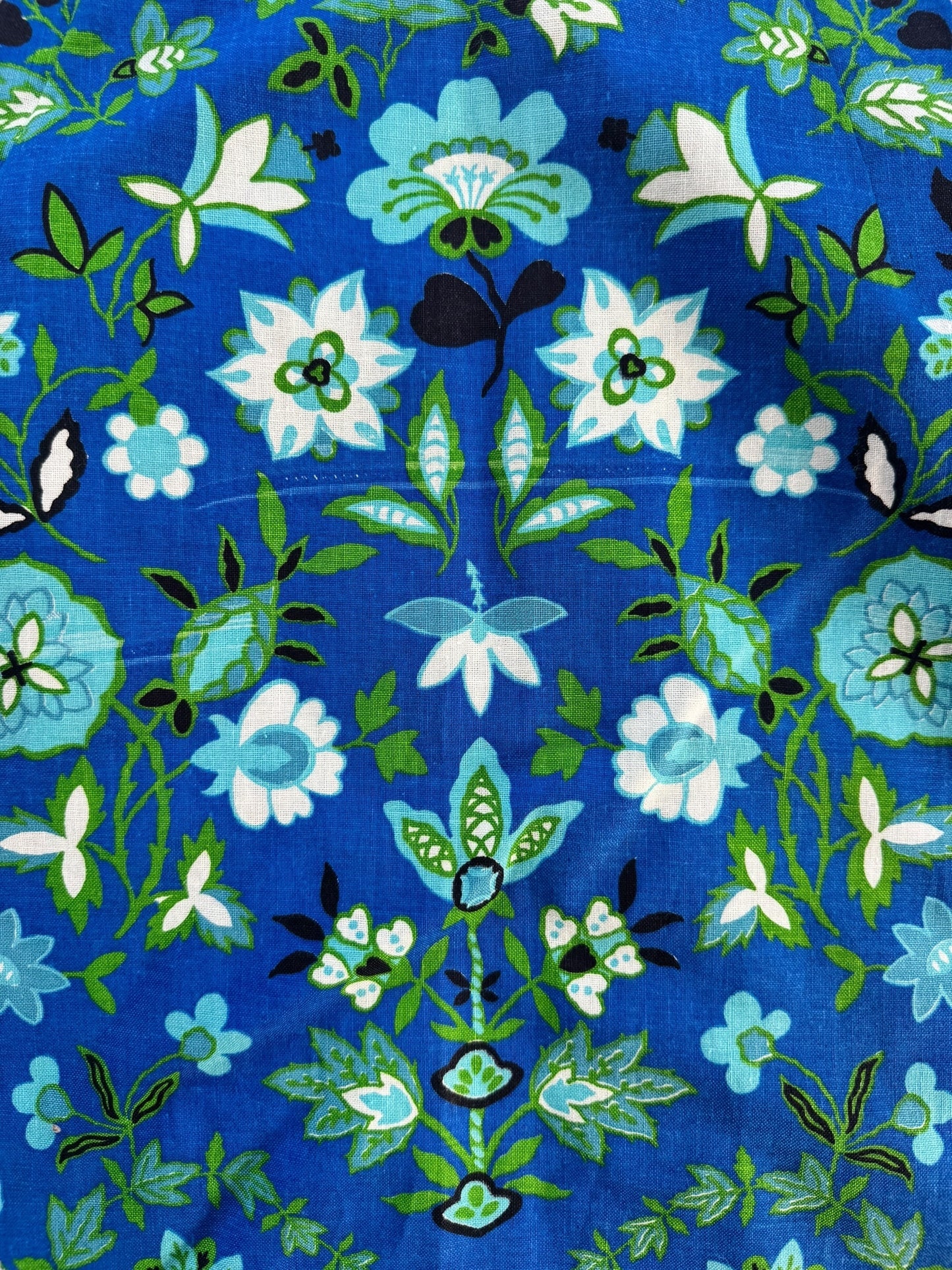 Fabric imperfection of 1960s Handmade Floral Skirt Set S