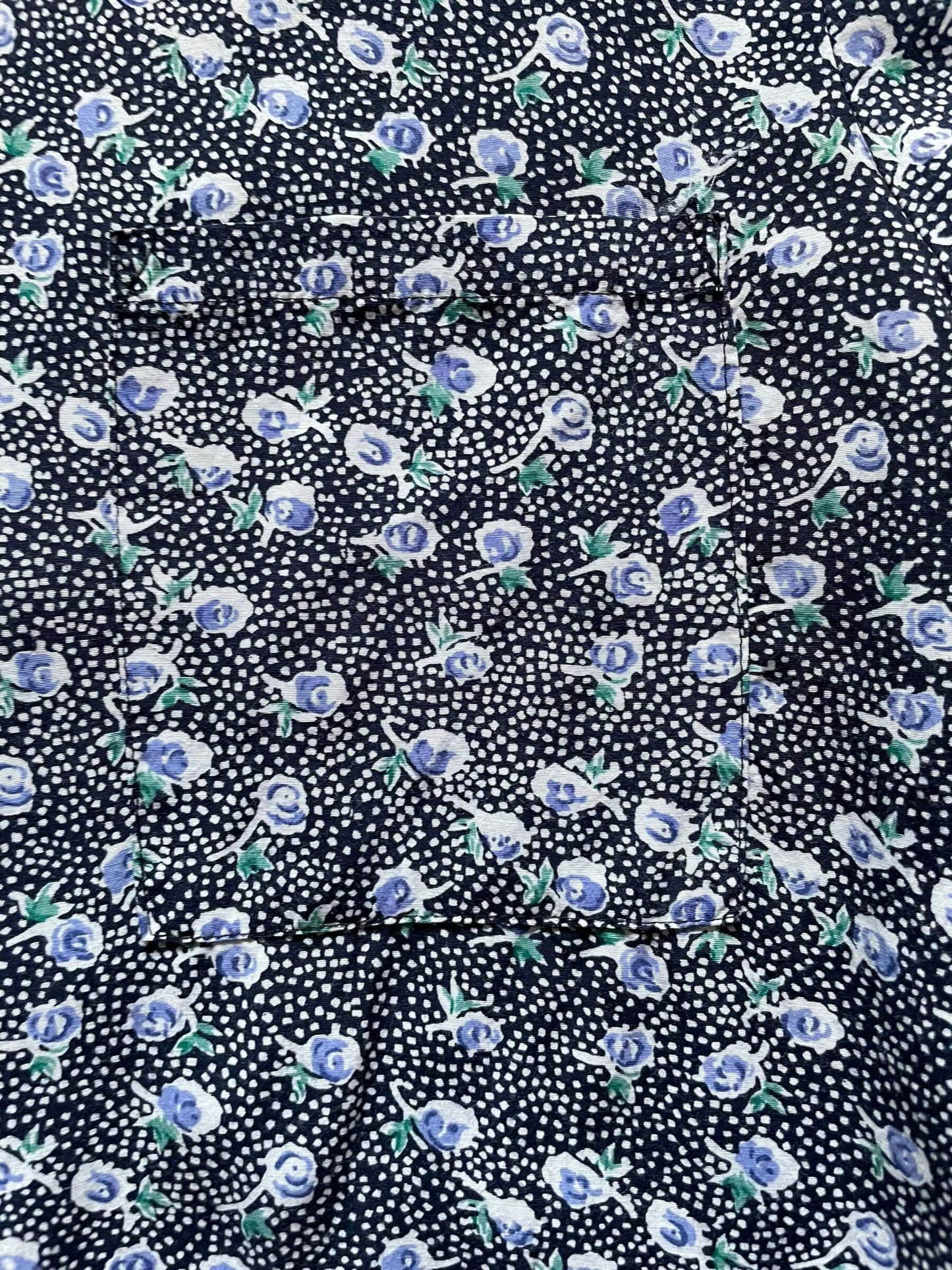 Fabric and chest pocket detail of Vintage 1980s Fritzi Floral Top SZ M | Vintage Ladies Clothing | Barn Owl True Vintage