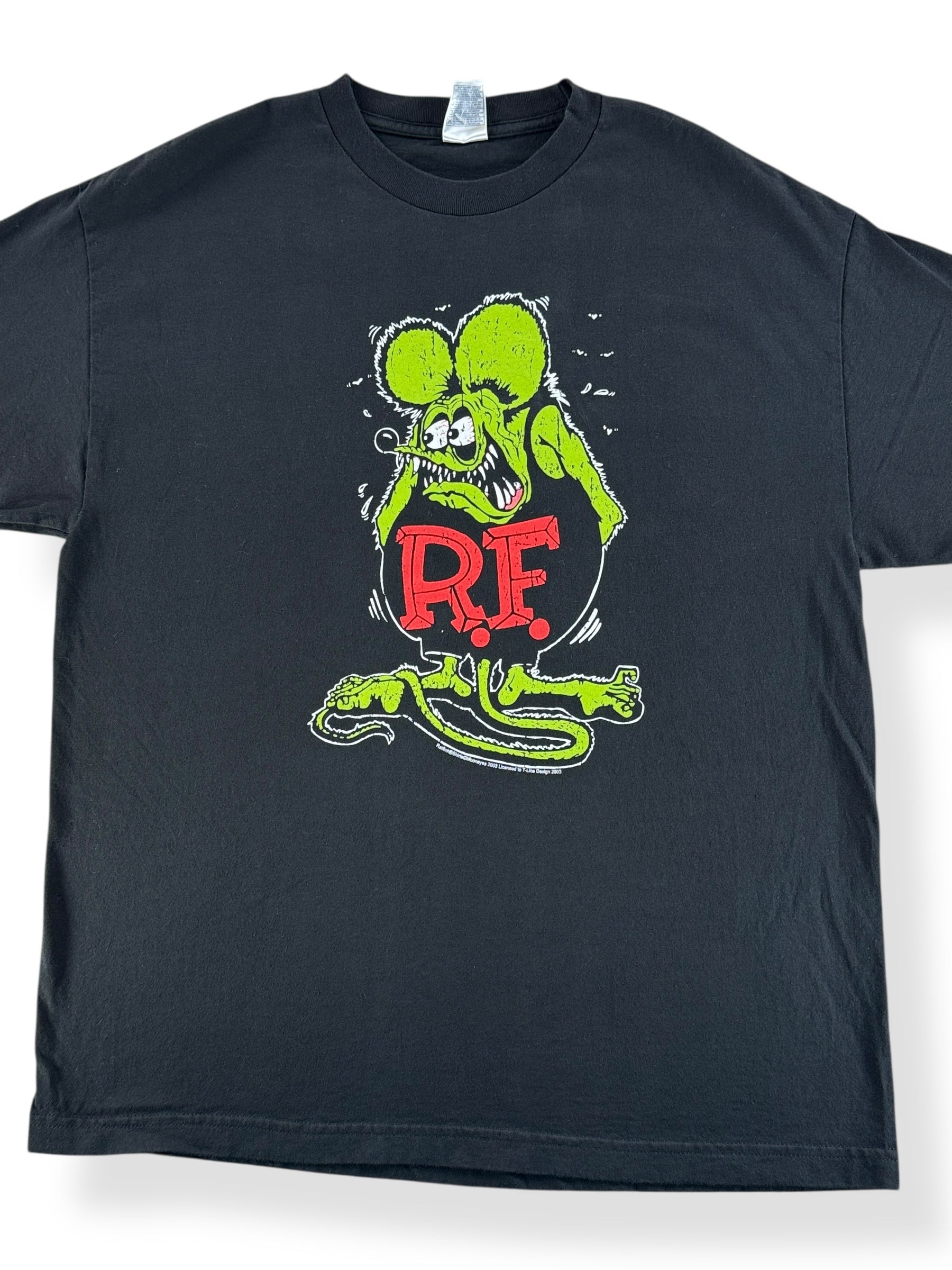 Front Close Up of Vintage Ed "Big Daddy" Roth Rat Fink Tee SZ L