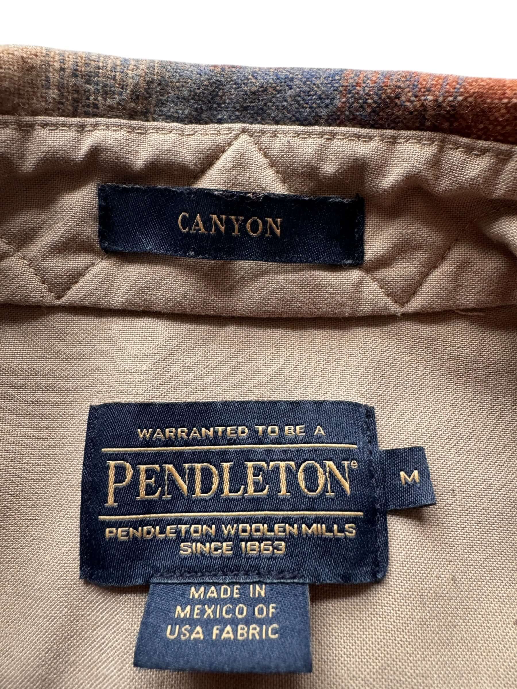 Tag on Modern Pendleton Canyon Shirt SZ M