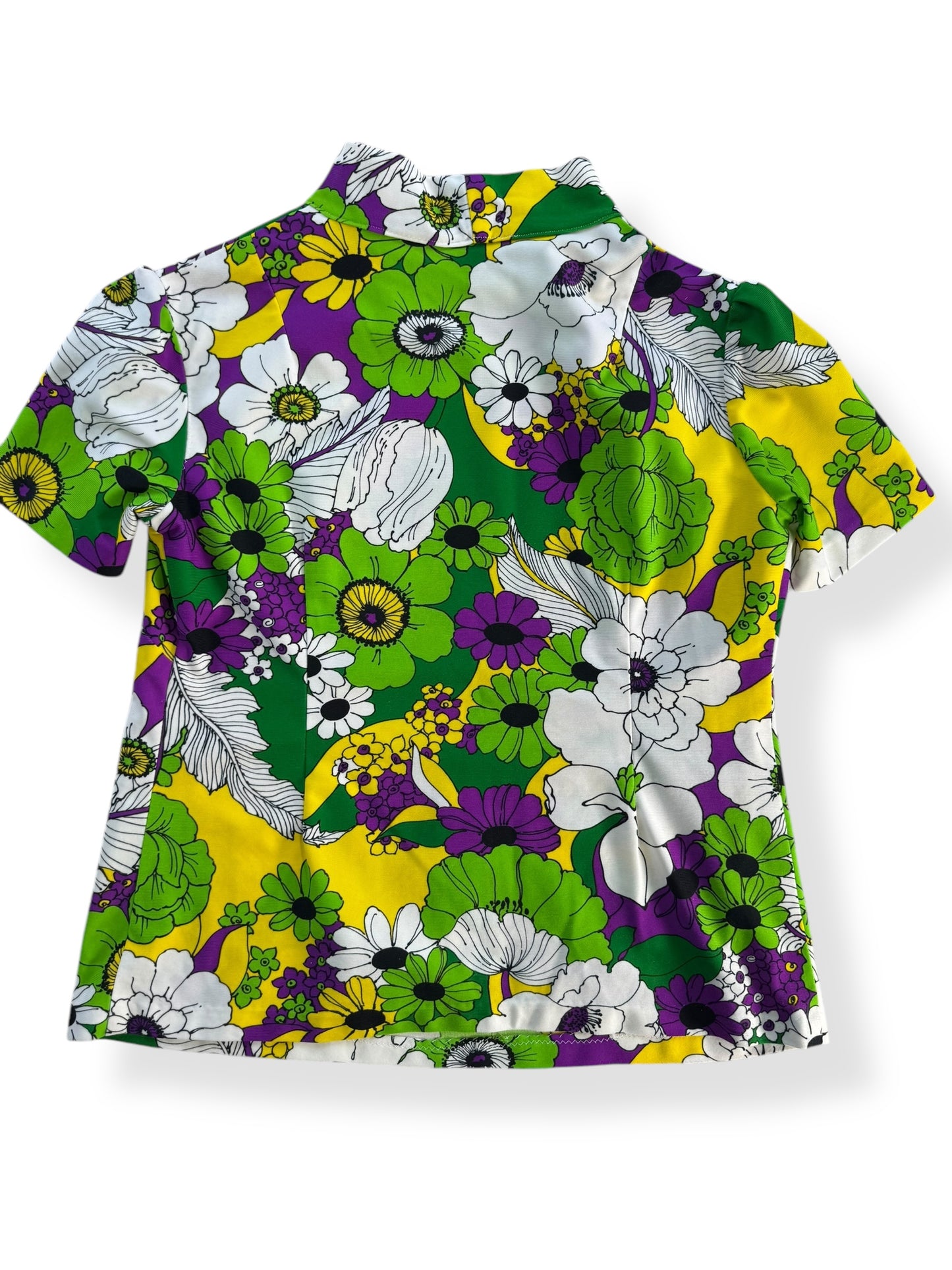 1960s Handmade PolyesterFloral Top L-XL