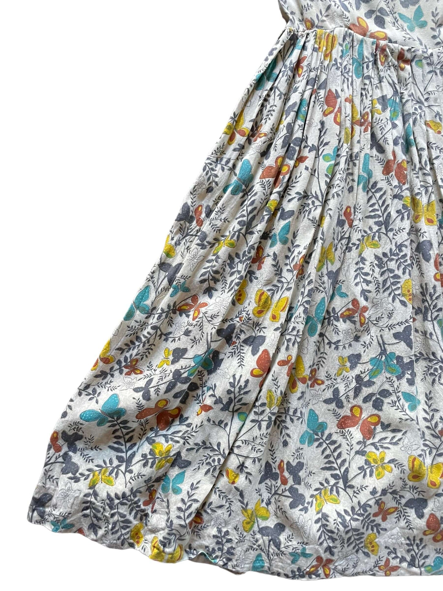 Front right side skirt view of Vintage 1950s Jonathan Logan Butterfly Dress | Barn Owl Vintage Dresses | Seattle Vintage Ladies Clothing