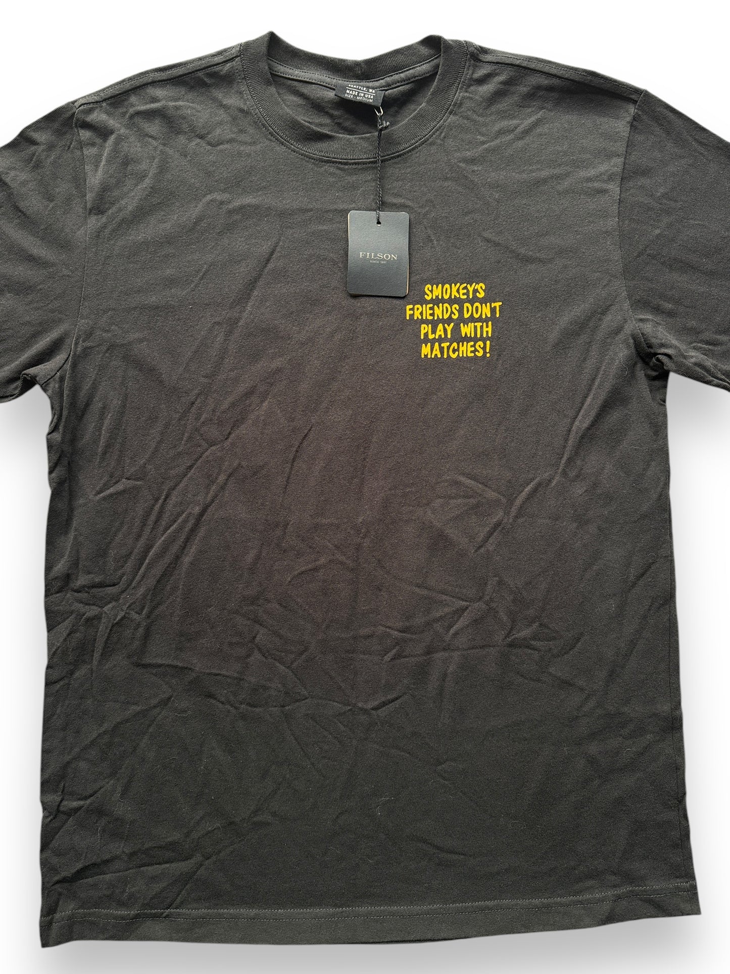 front close up of NWT Filson Smokey the Bear 75th Anniversary Tee SZ M